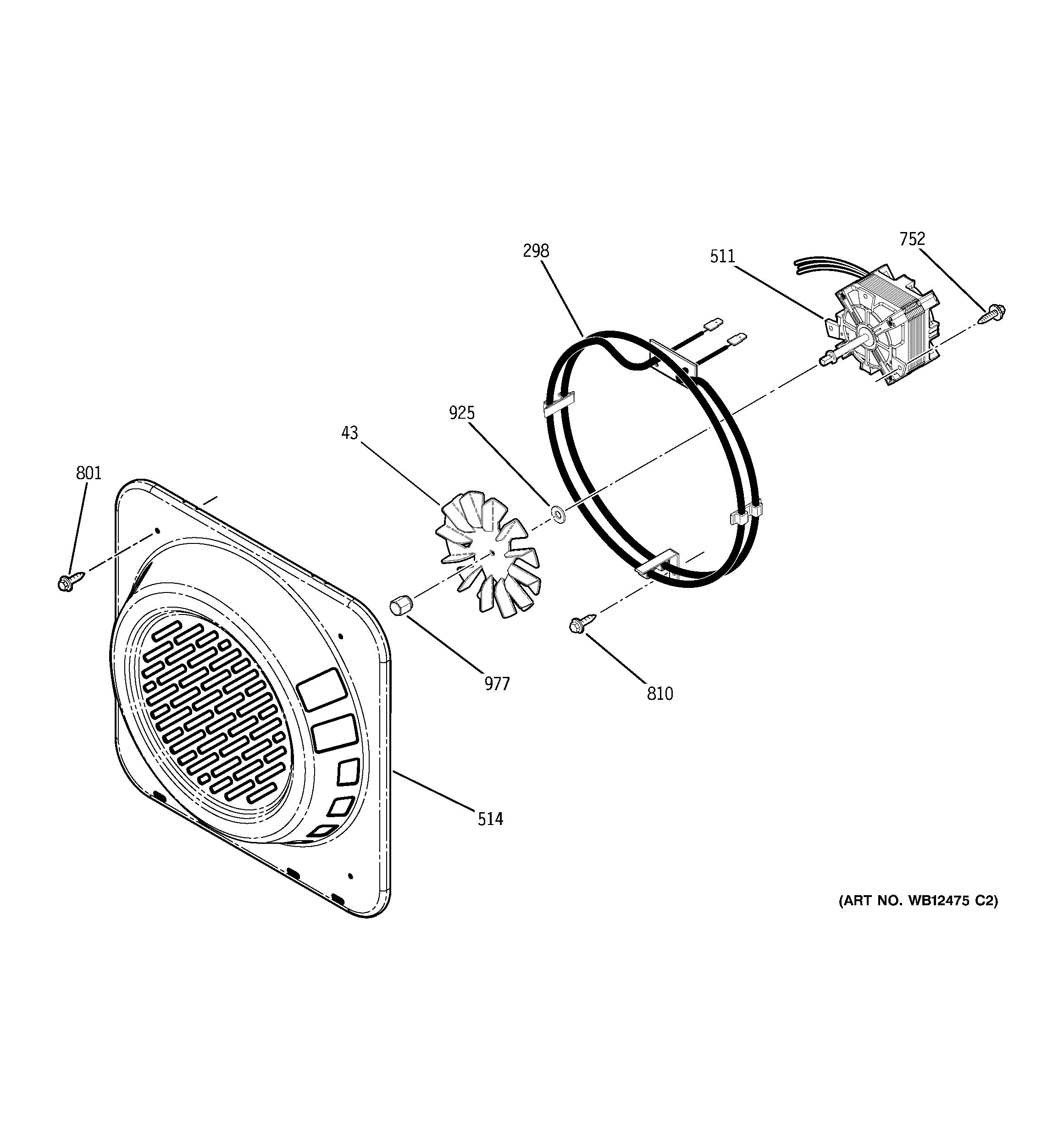 GE JT965WF3WW convection fan diagram