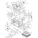 GE JTP86WF2WW body with microwave support diagram