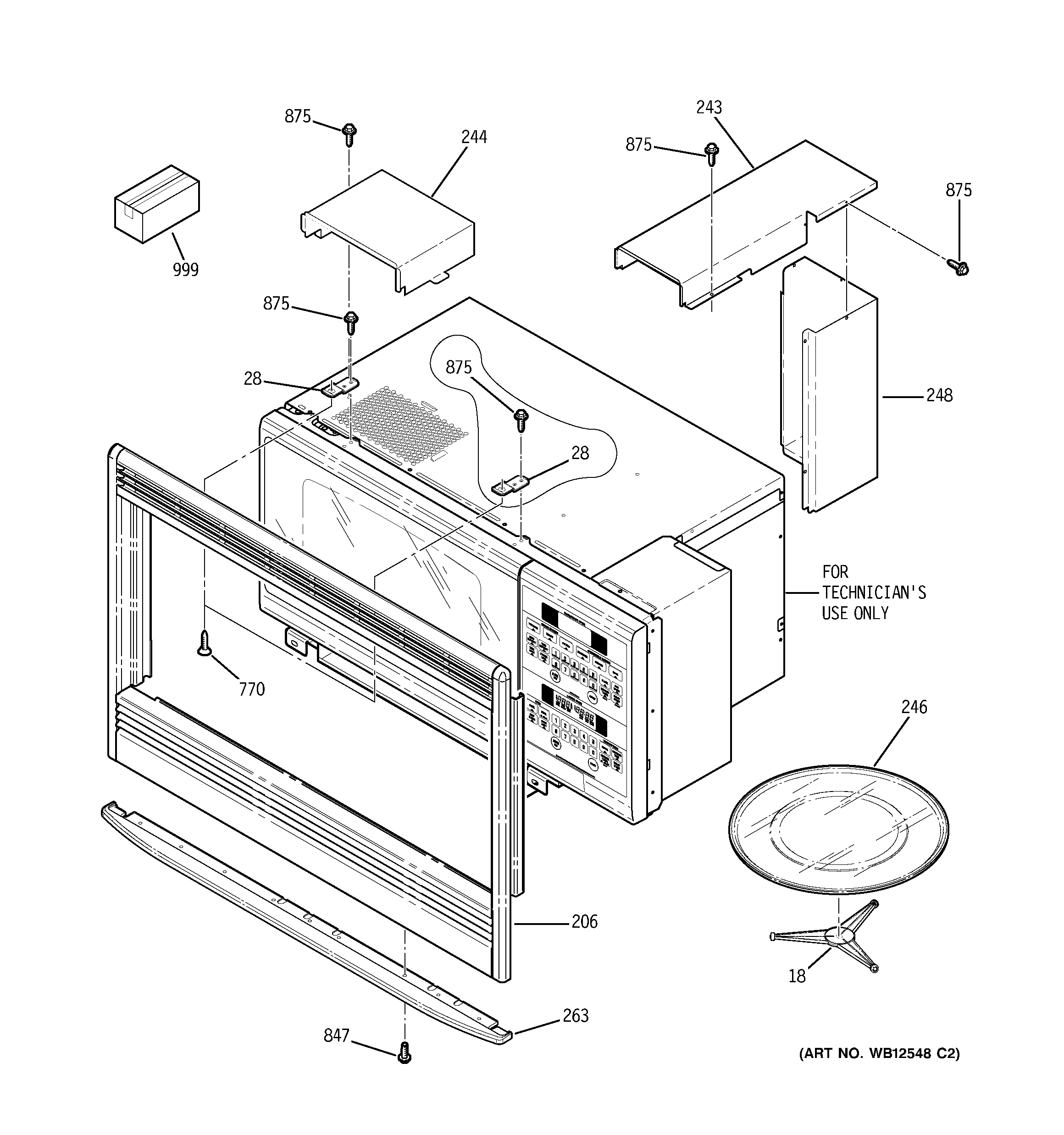 GE JTP86CF3CC microwave enclosure diagram