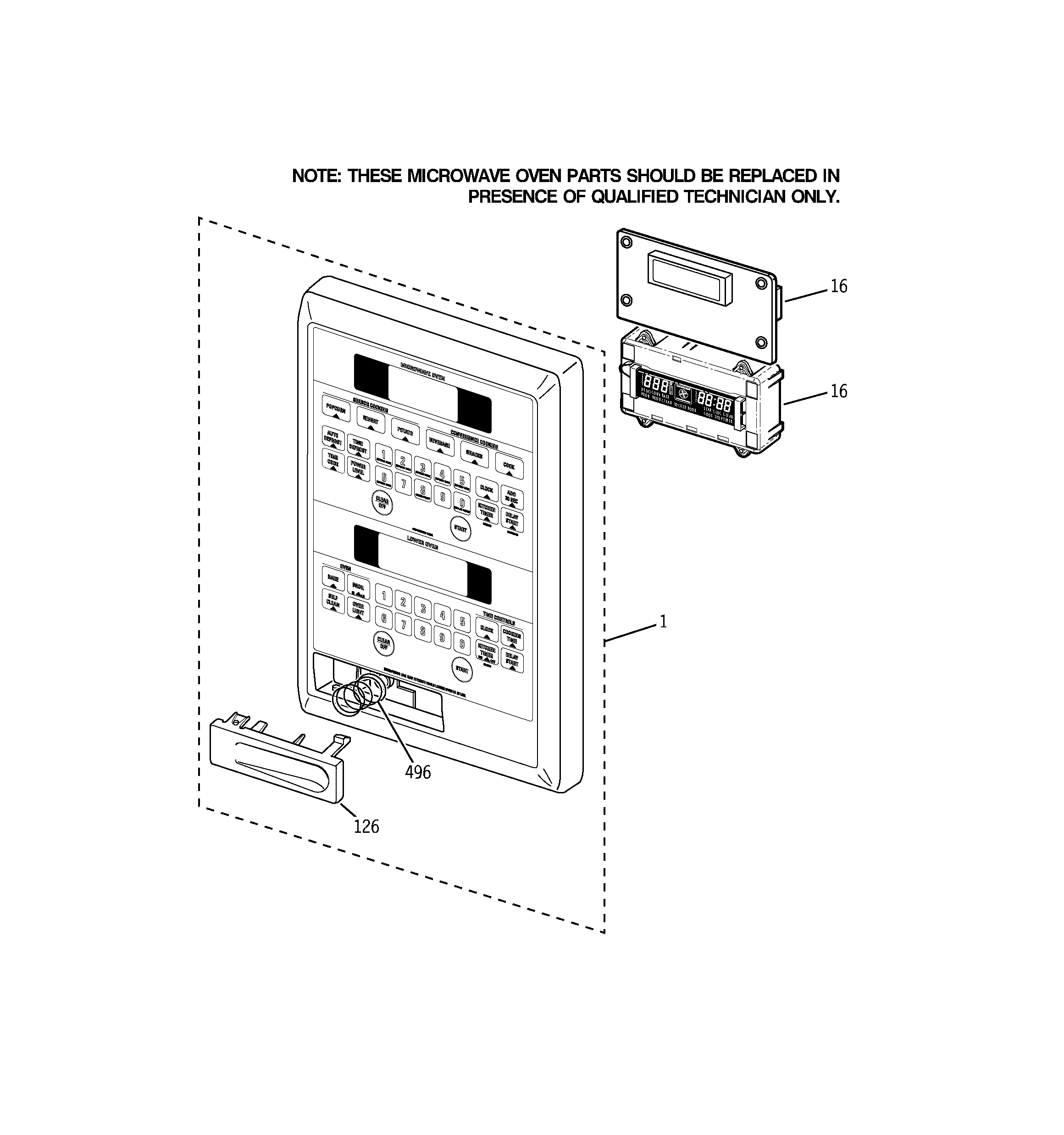 GE JTP86BF4BB microwave control panel diagram