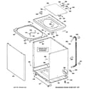 GE WWSE5240G0WW cabinet, cover & front panel diagram