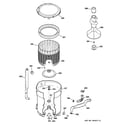 GE WWSE5240G0WW tub, basket & agitator diagram