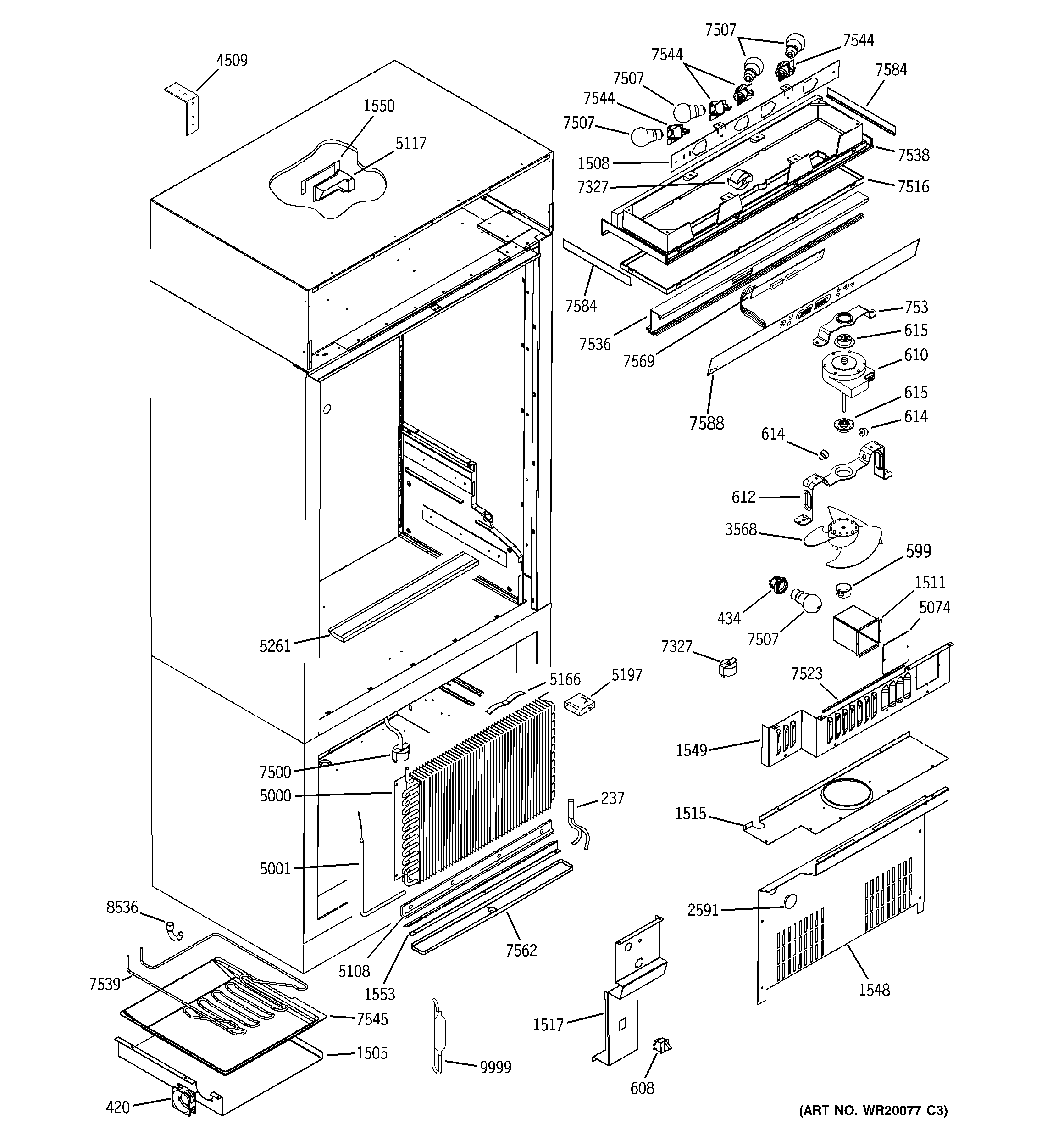 GE ZICP360SLESS controls & components diagram