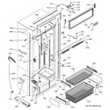 GE ZICP720BSASS freezer section, trim & components diagram