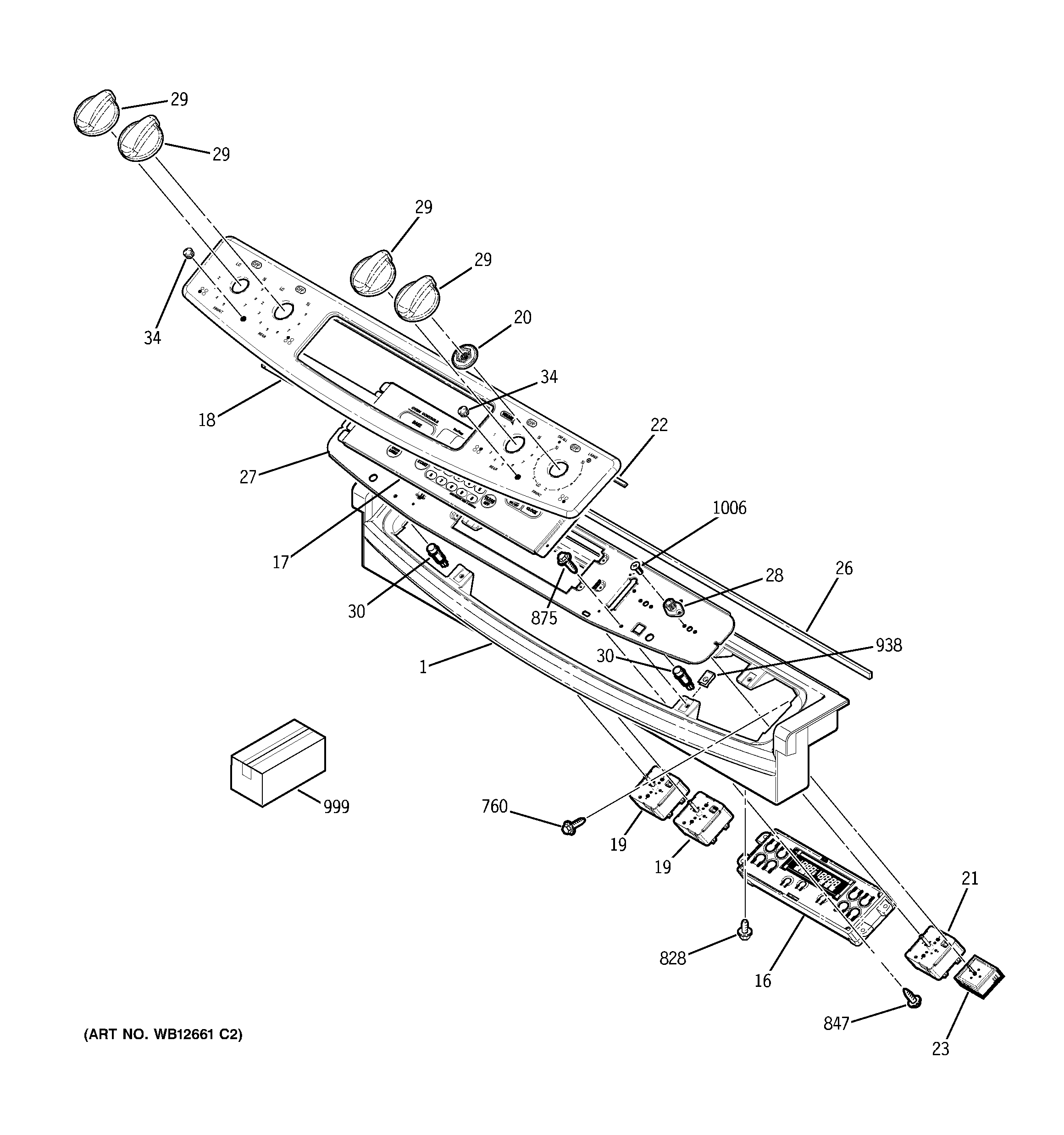 GE JSP42WK5WW control panel diagram