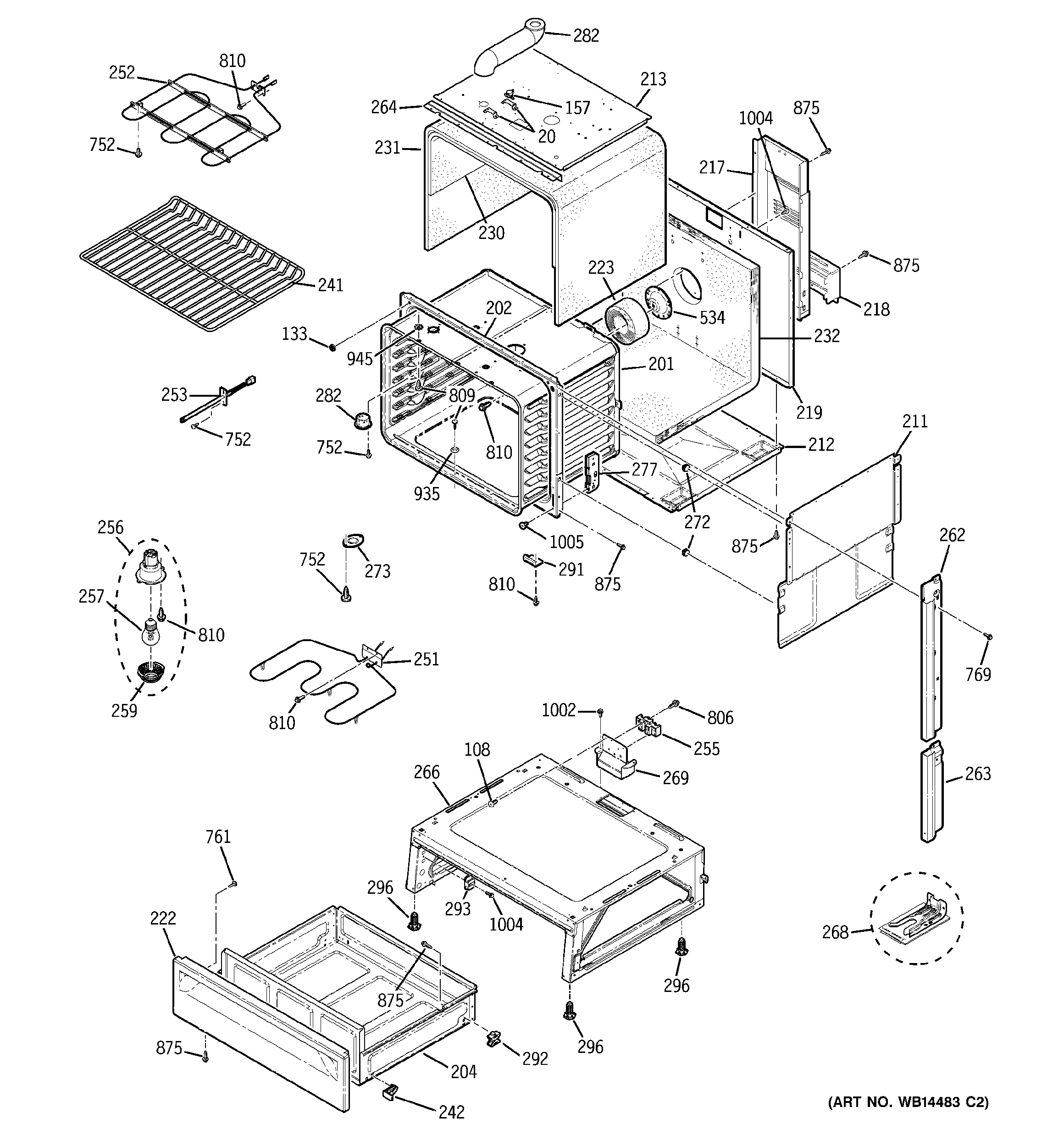 GE JSS28CK4CC body parts diagram