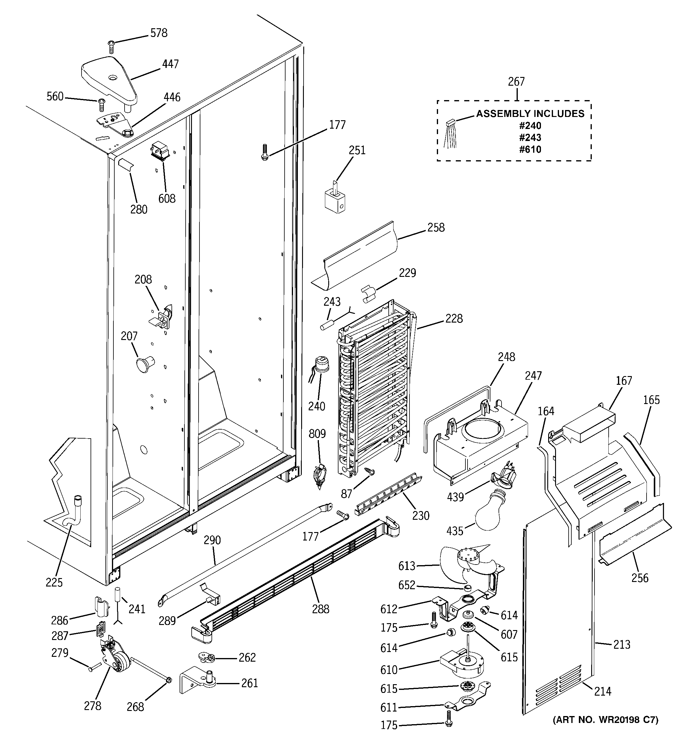 GE GSH22JSTCSS freezer section diagram