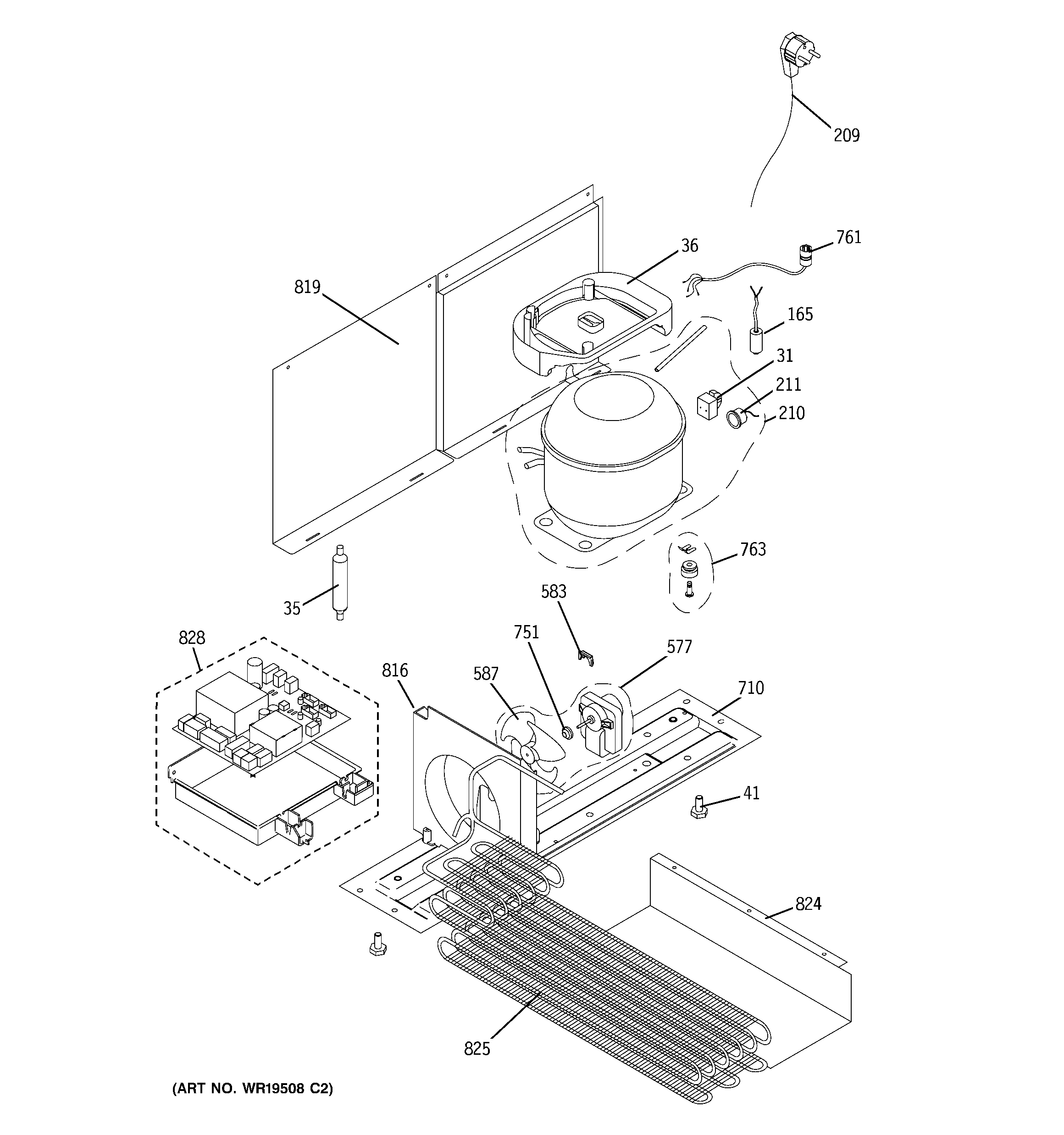 GE ZDWI240WIIA unit parts diagram