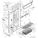 GE ZICP360SLASS freezer section, trim & components diagram