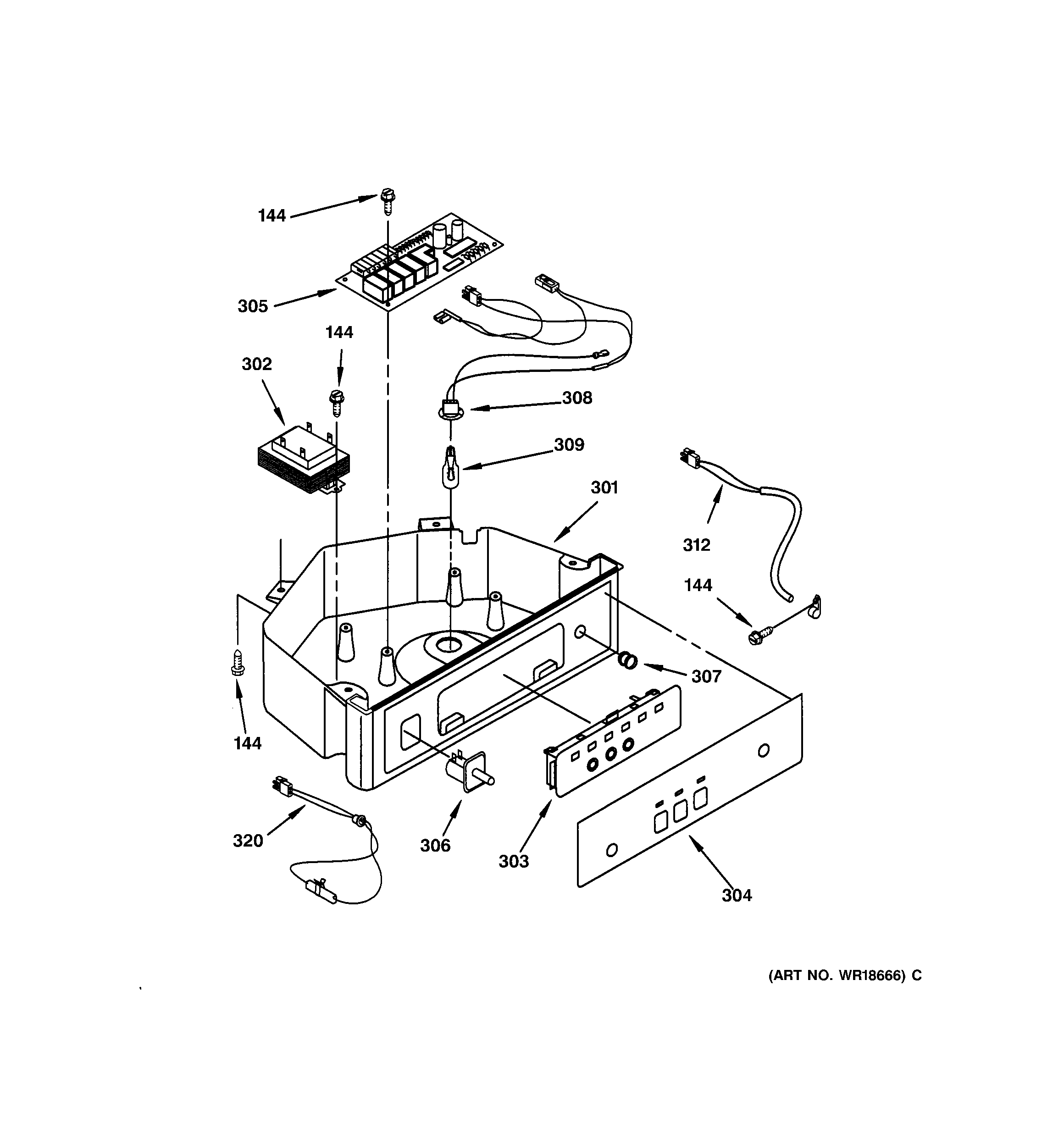 GE ZDI15CBBA control panel parts diagram