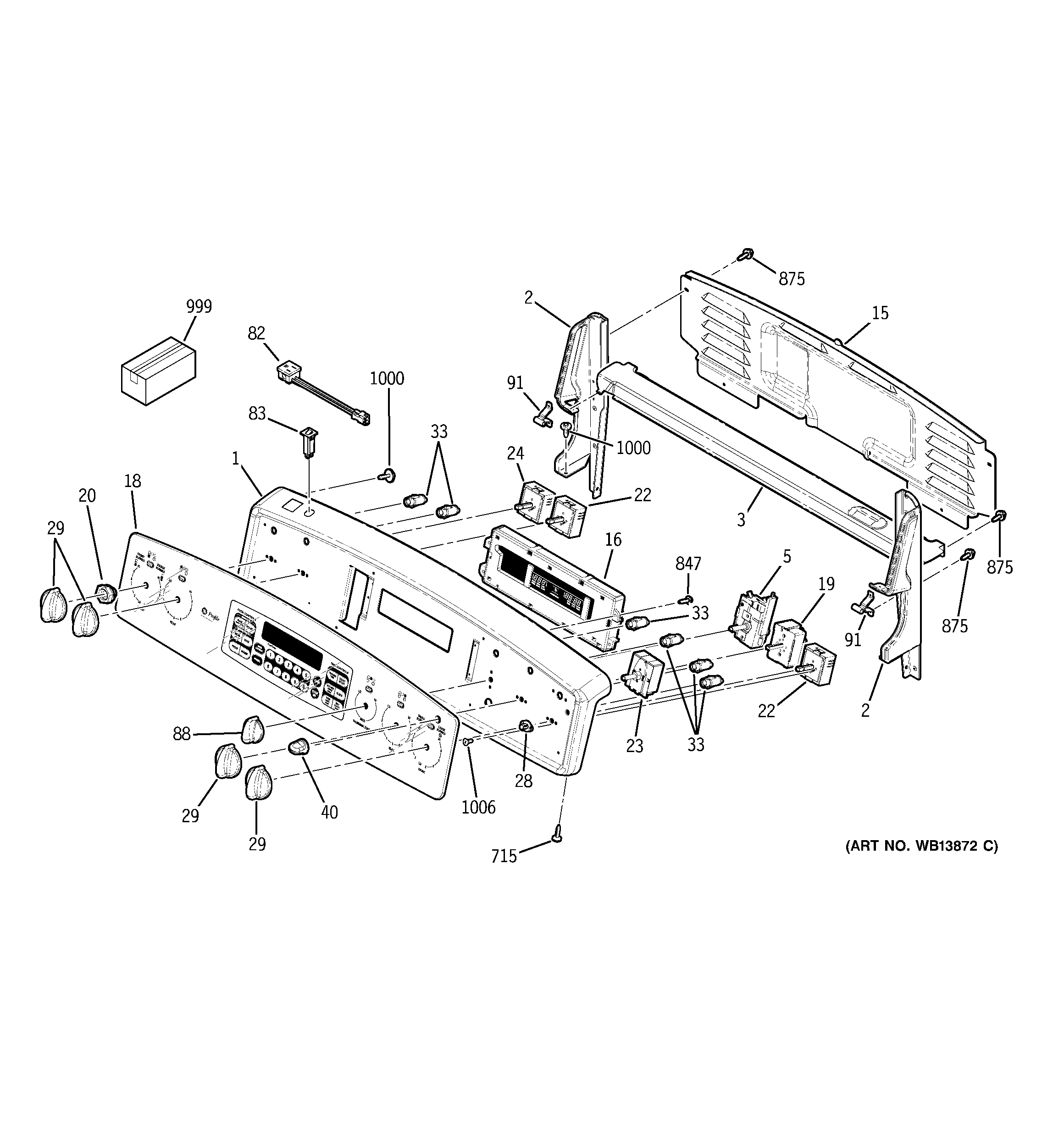 GE JCB968WK6WW control panel diagram