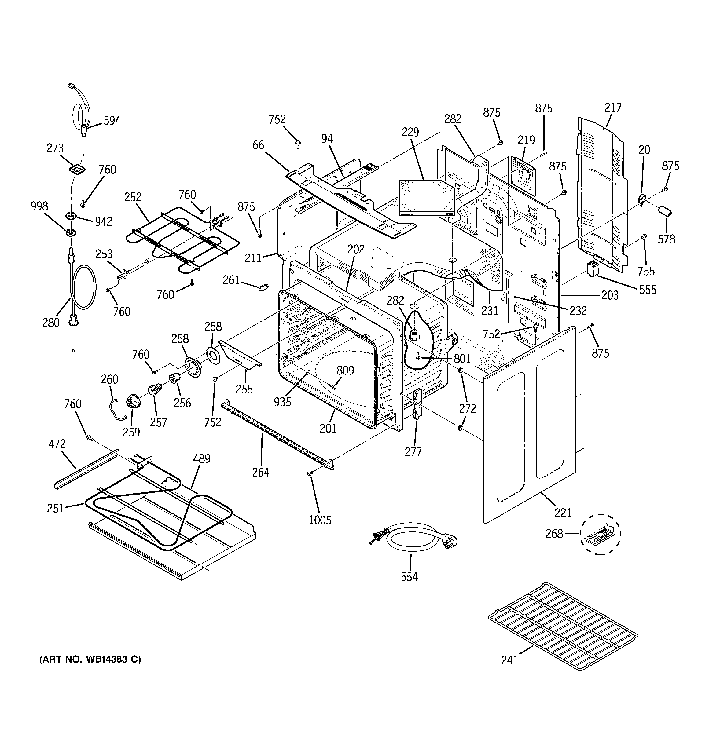 GE JCB968WK6WW body parts diagram