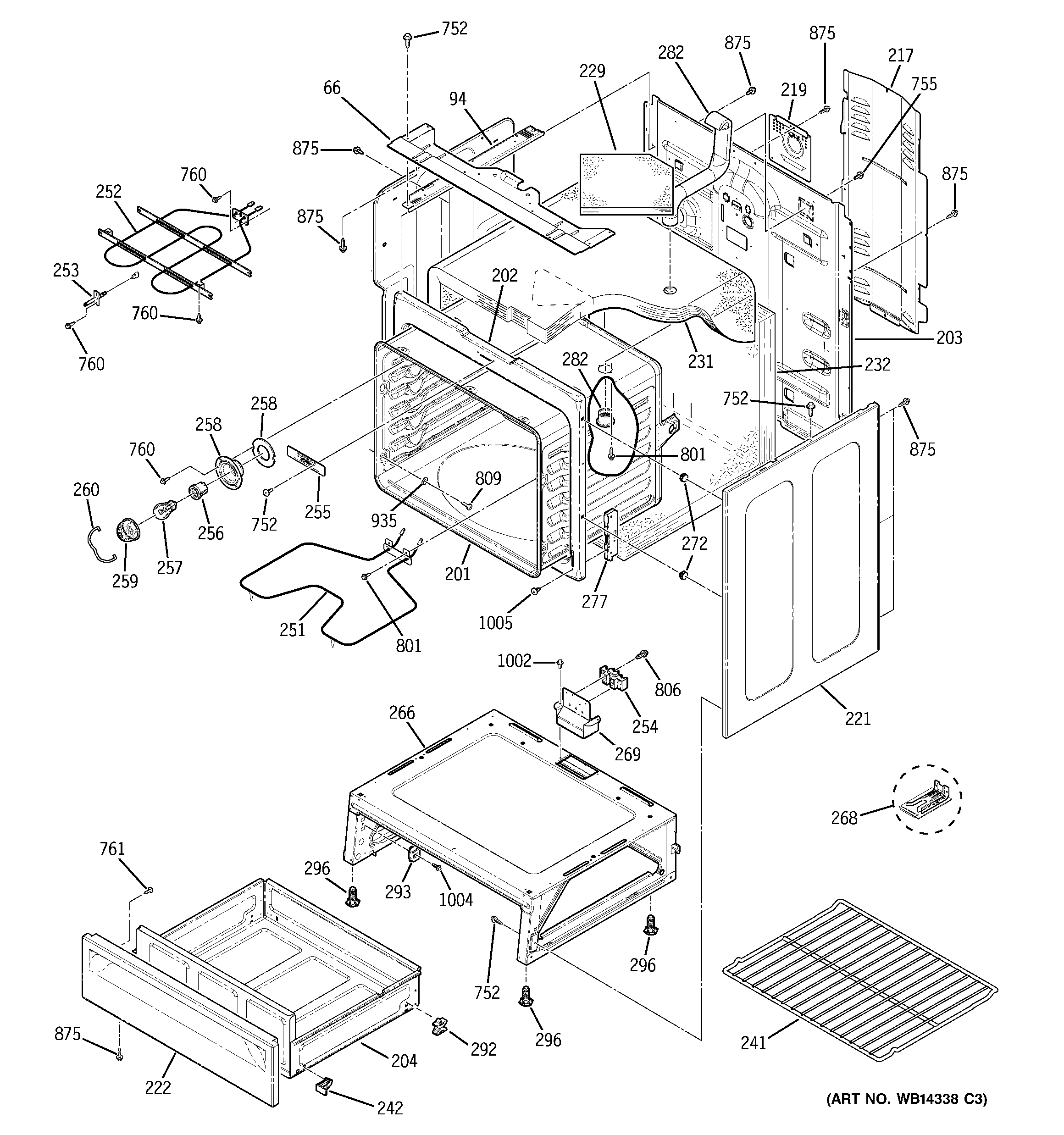 GE JBP64DM2WW body parts diagram