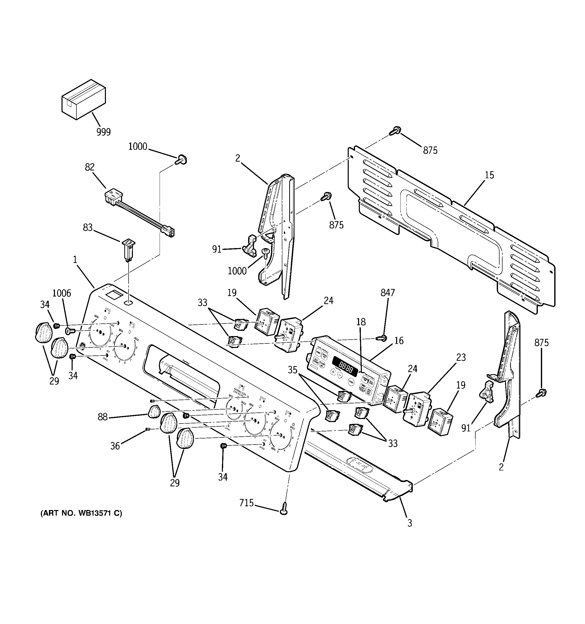 GE ECBP82WL1WW control panel diagram