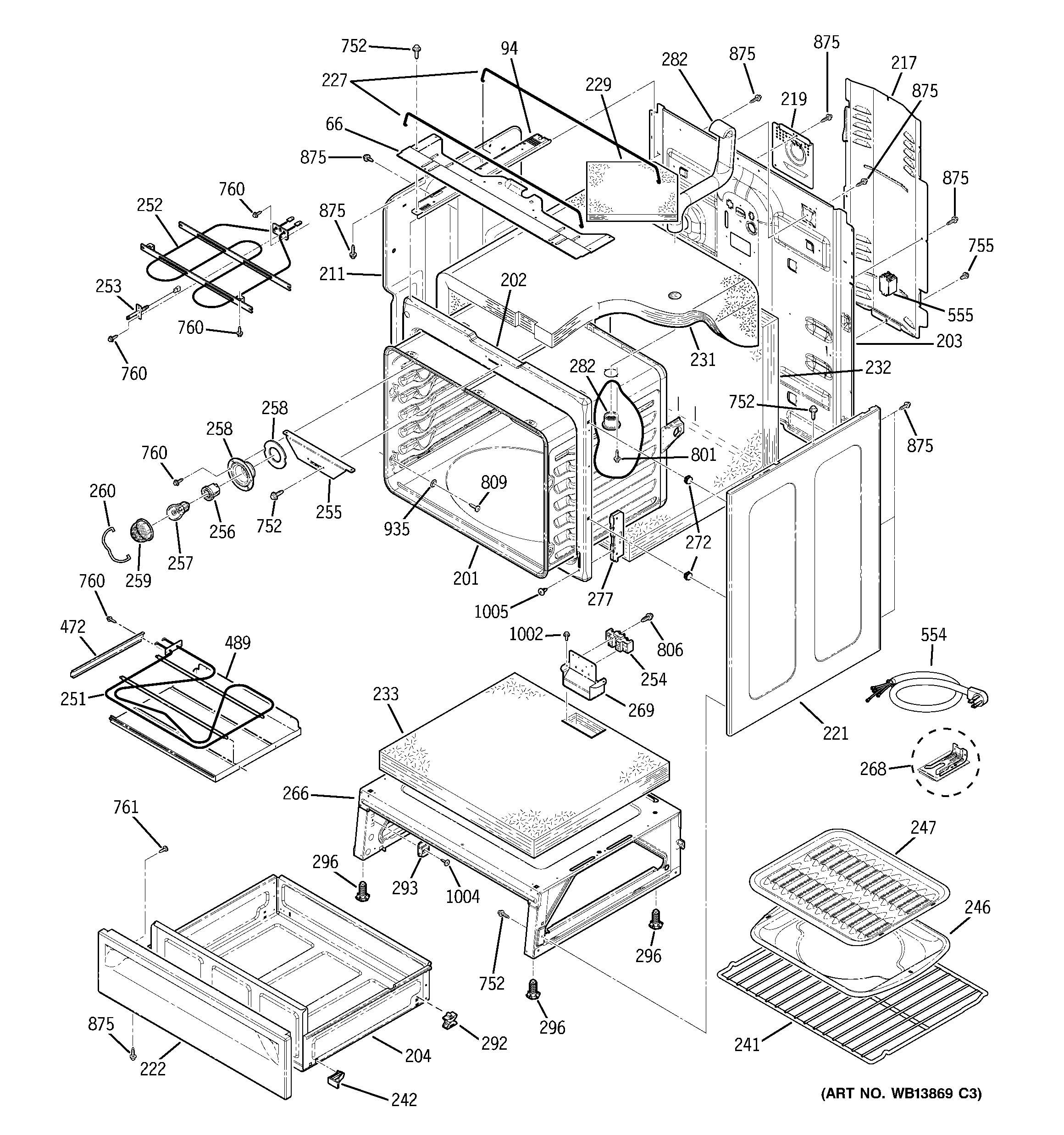 GE ECBP82WL1WW body parts diagram