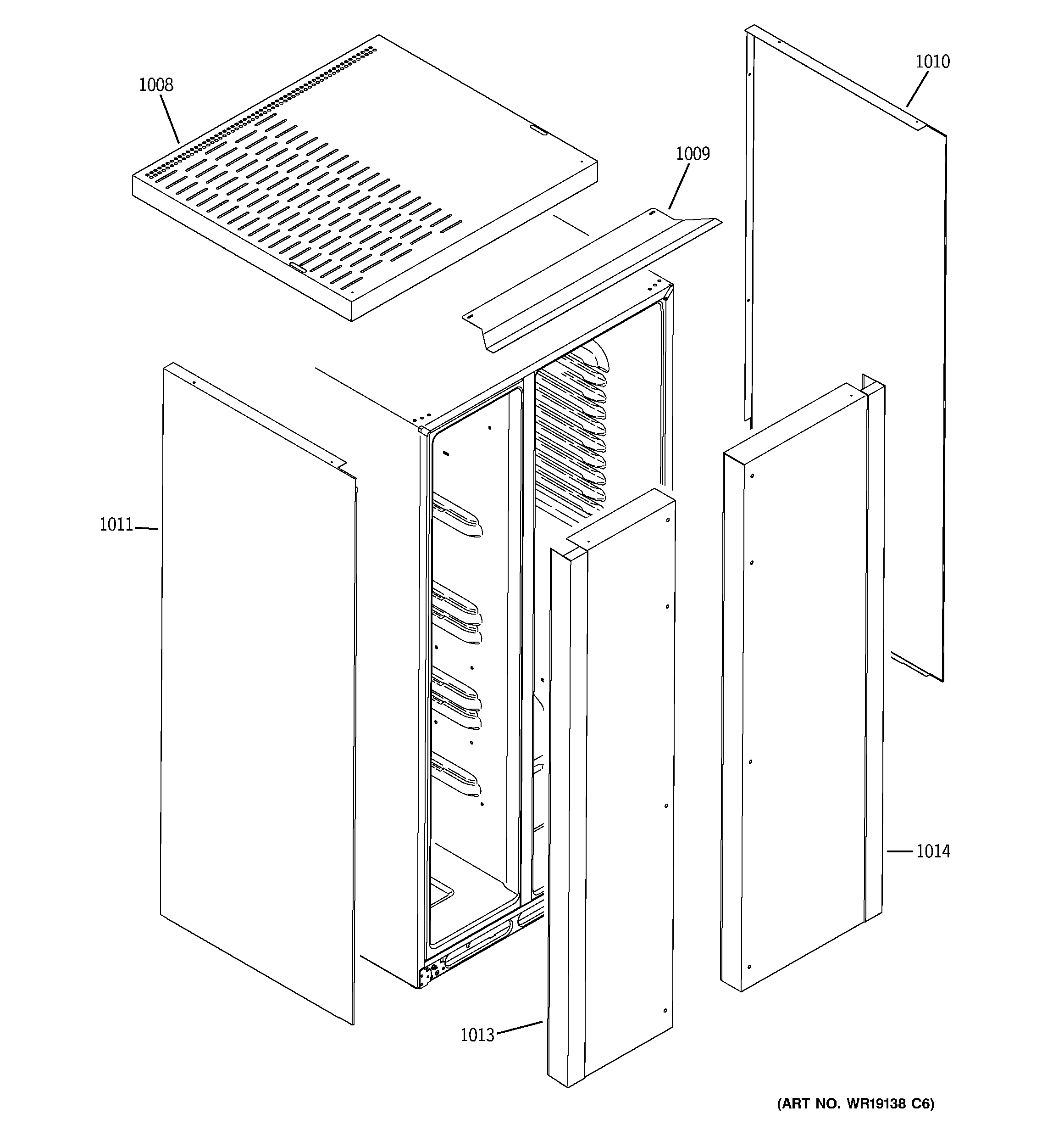 GE GWE23LBTBFSS clad components diagram