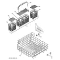GE GLD6960N20SS lower rack assembly diagram