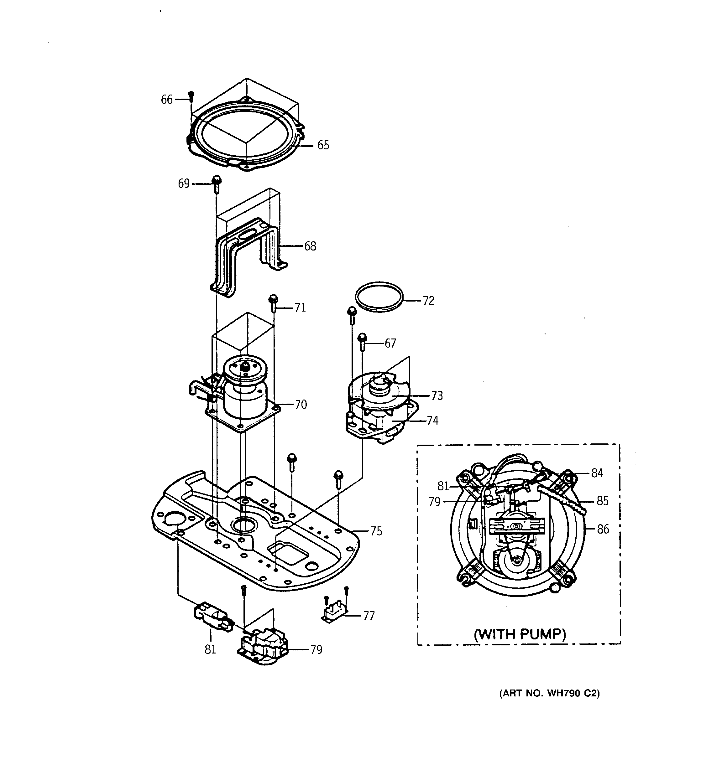 GE WSLP1100A0AA drive assembly diagram