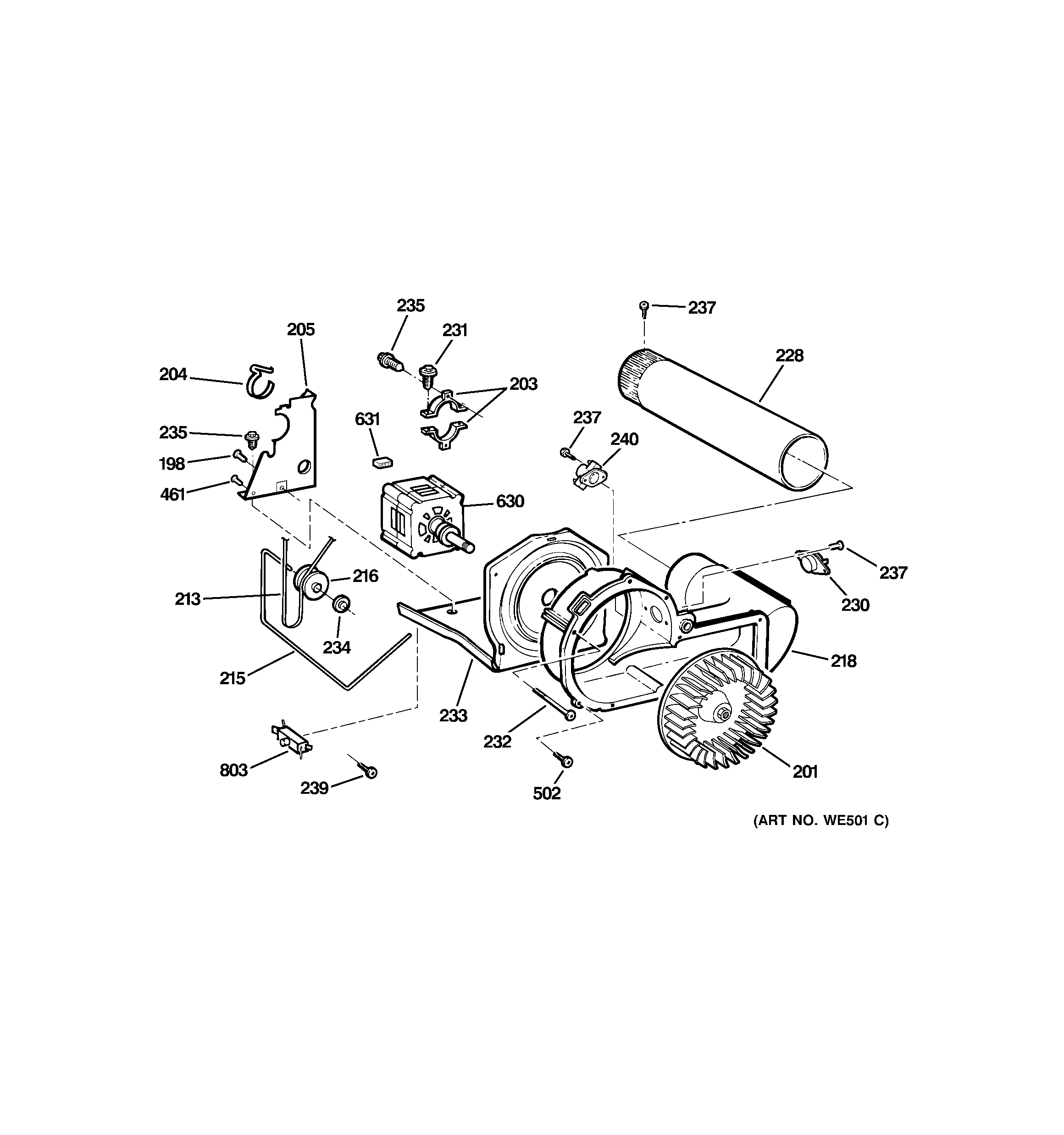 GE DBVH520EJ1WW blower & motor diagram