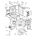 GE DDP1375GEM cabinet & controls diagram