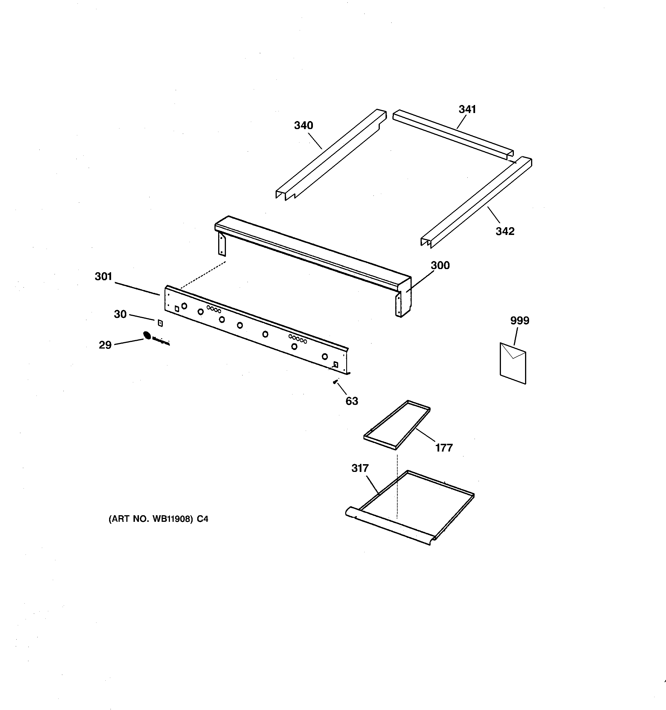 GE ZGU36L4RD2SS escutcheon & trim diagram