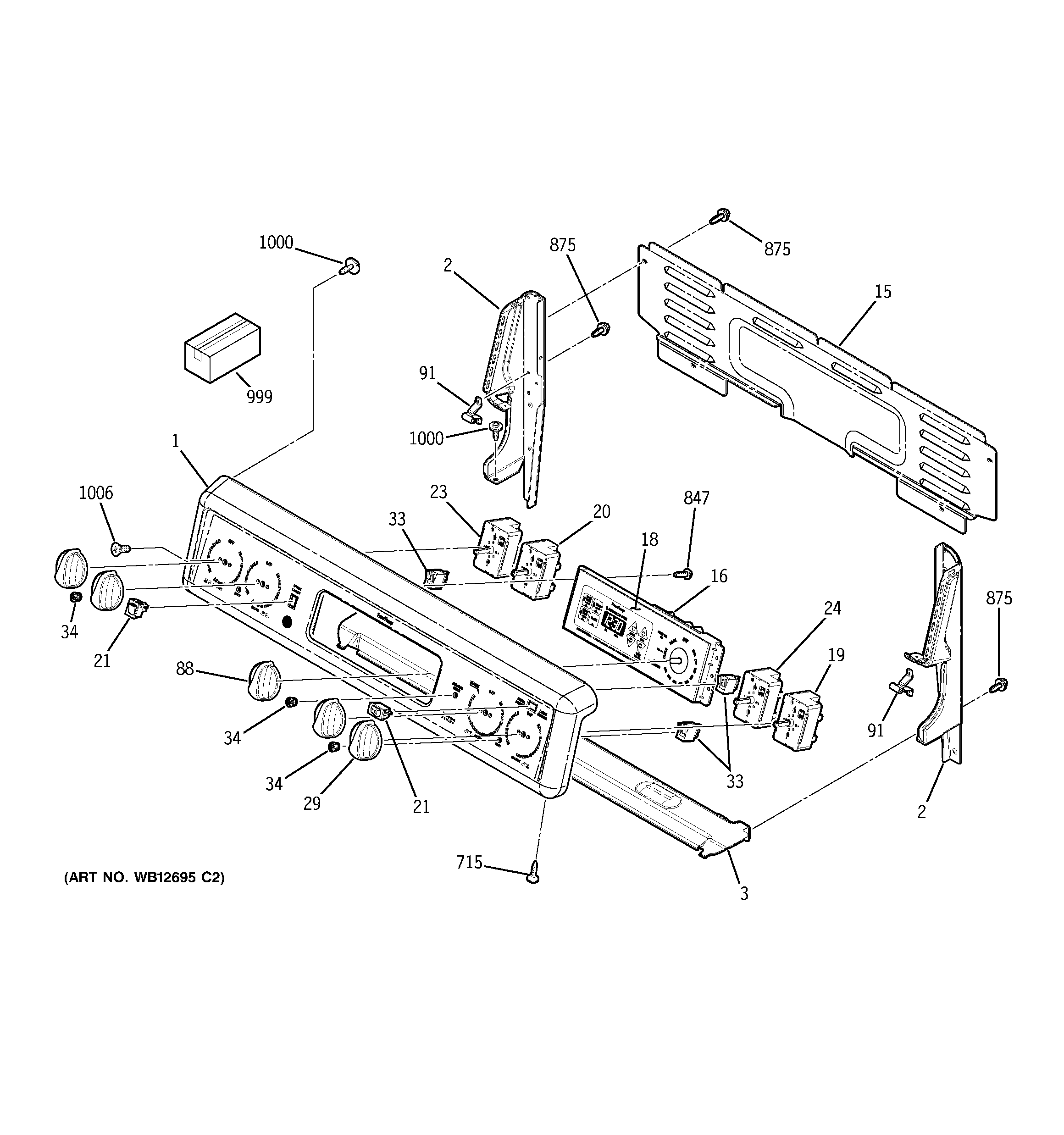 GE EER3000F01BB control panel diagram