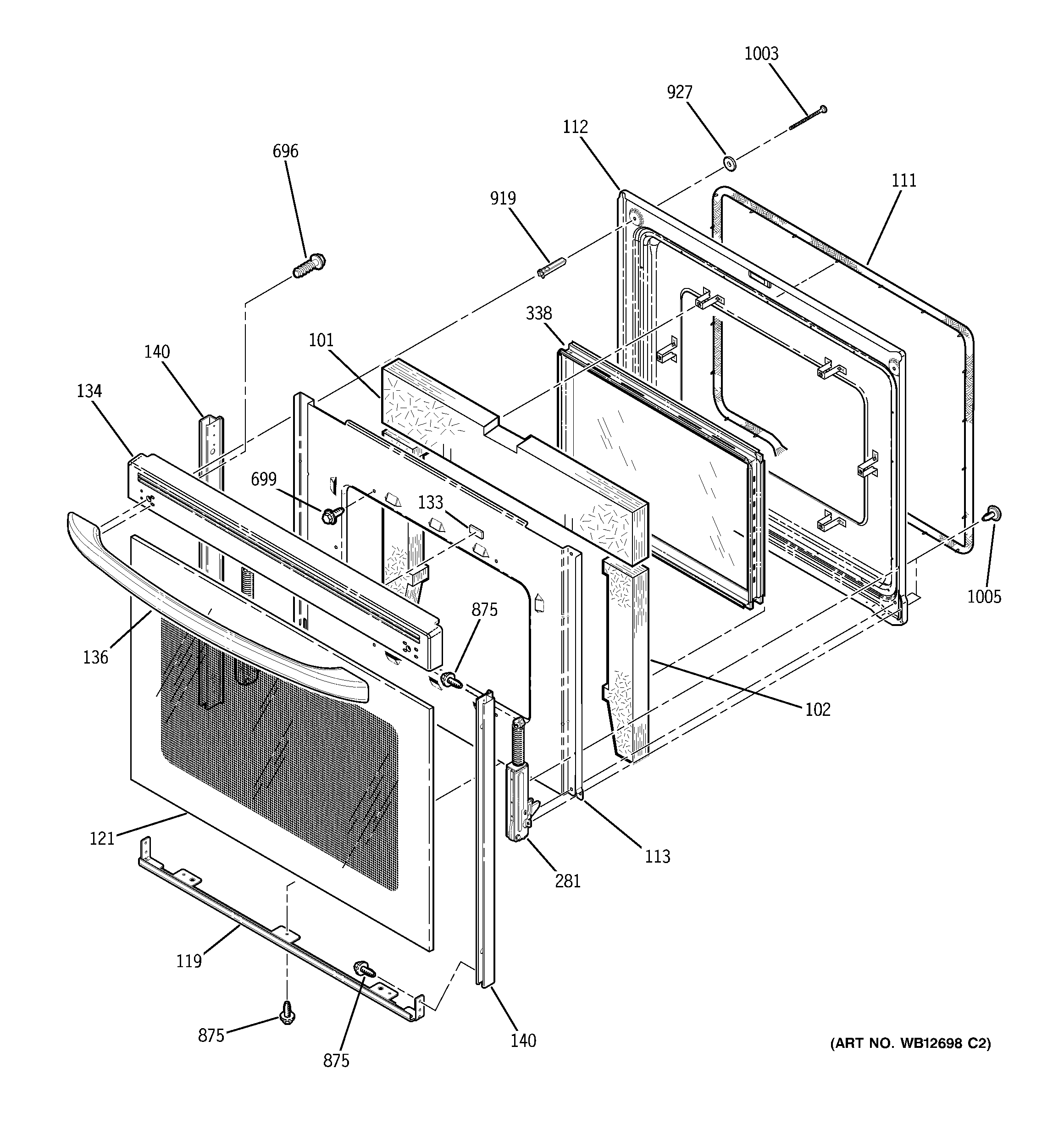 GE EER3000F01BB door diagram