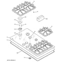 GE ZGU36GGBD1BB control panel & cooktop diagram