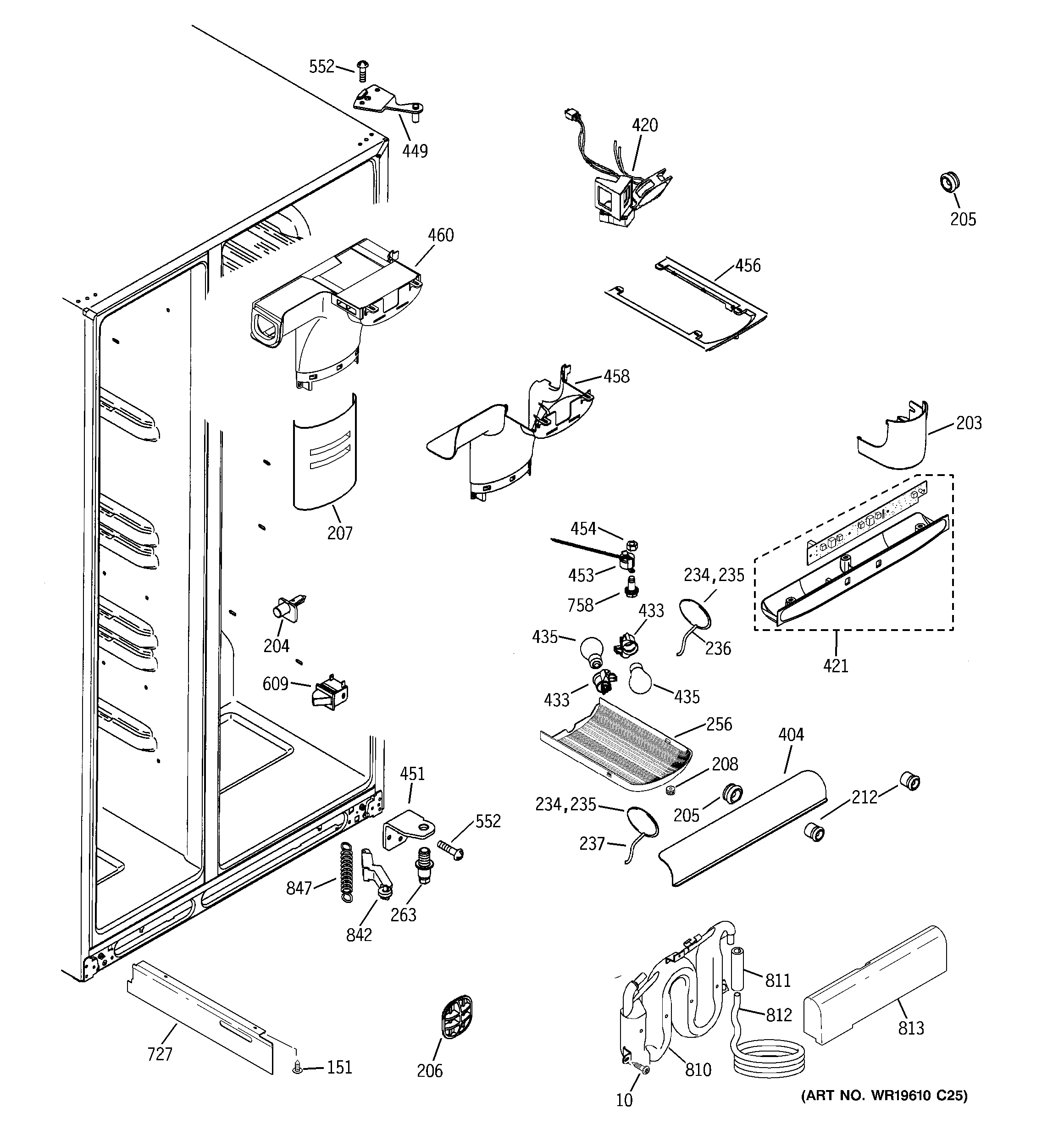 GE GCG21YESAFBB fresh food section diagram