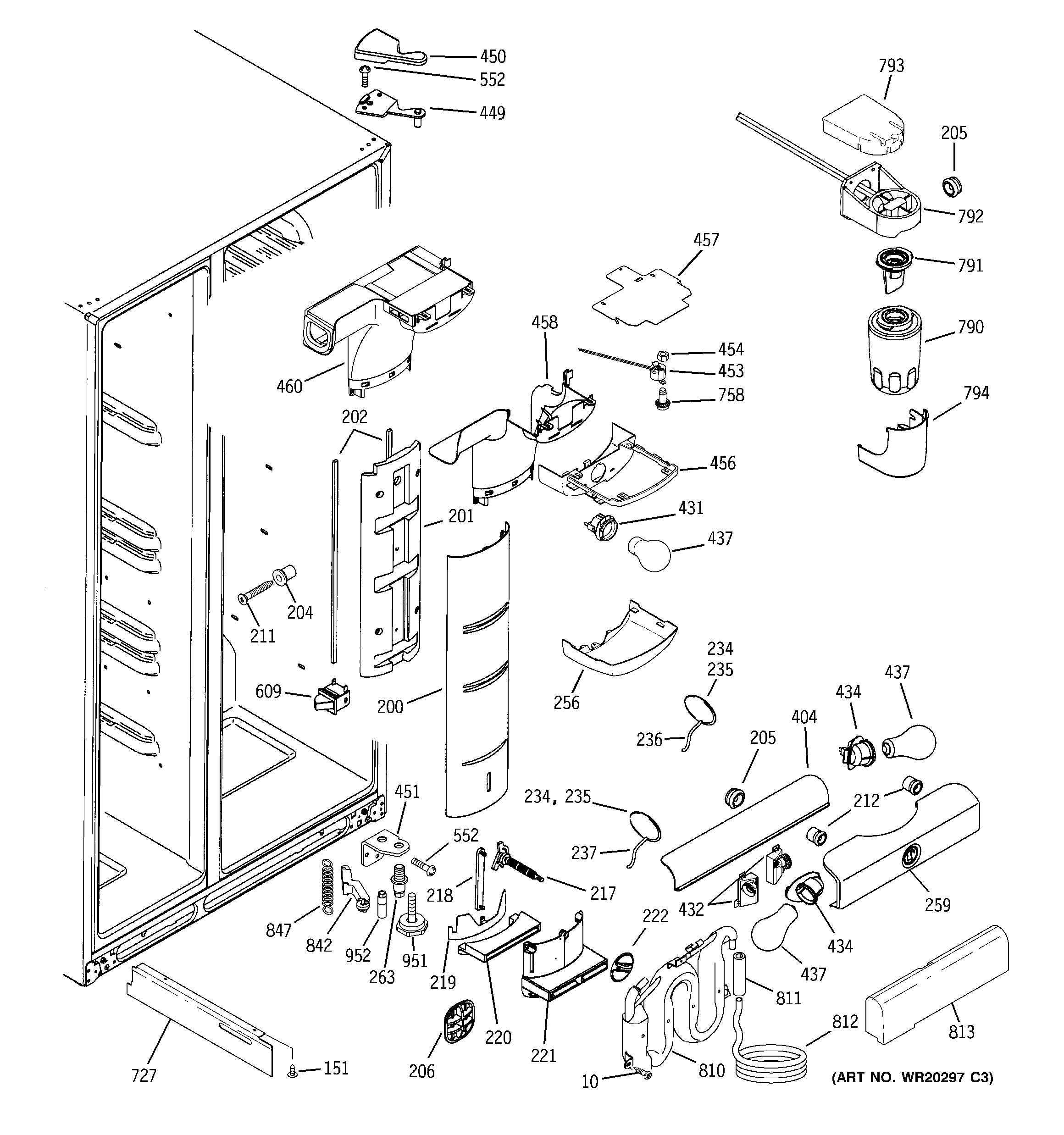 GE CSHS5UGXBSS fresh food section diagram