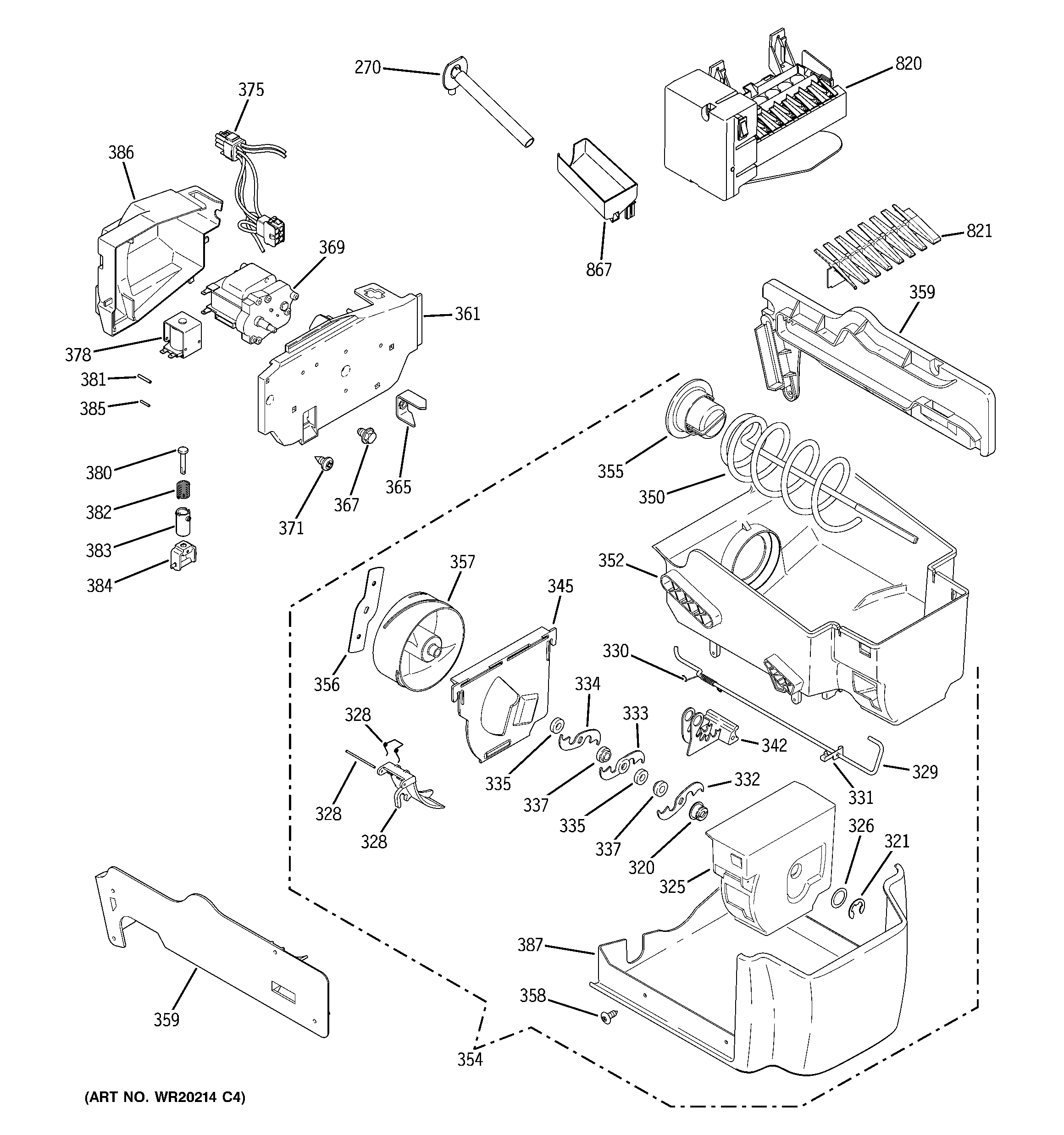 GE GSHF6PHXBEWW ice maker & dispenser diagram