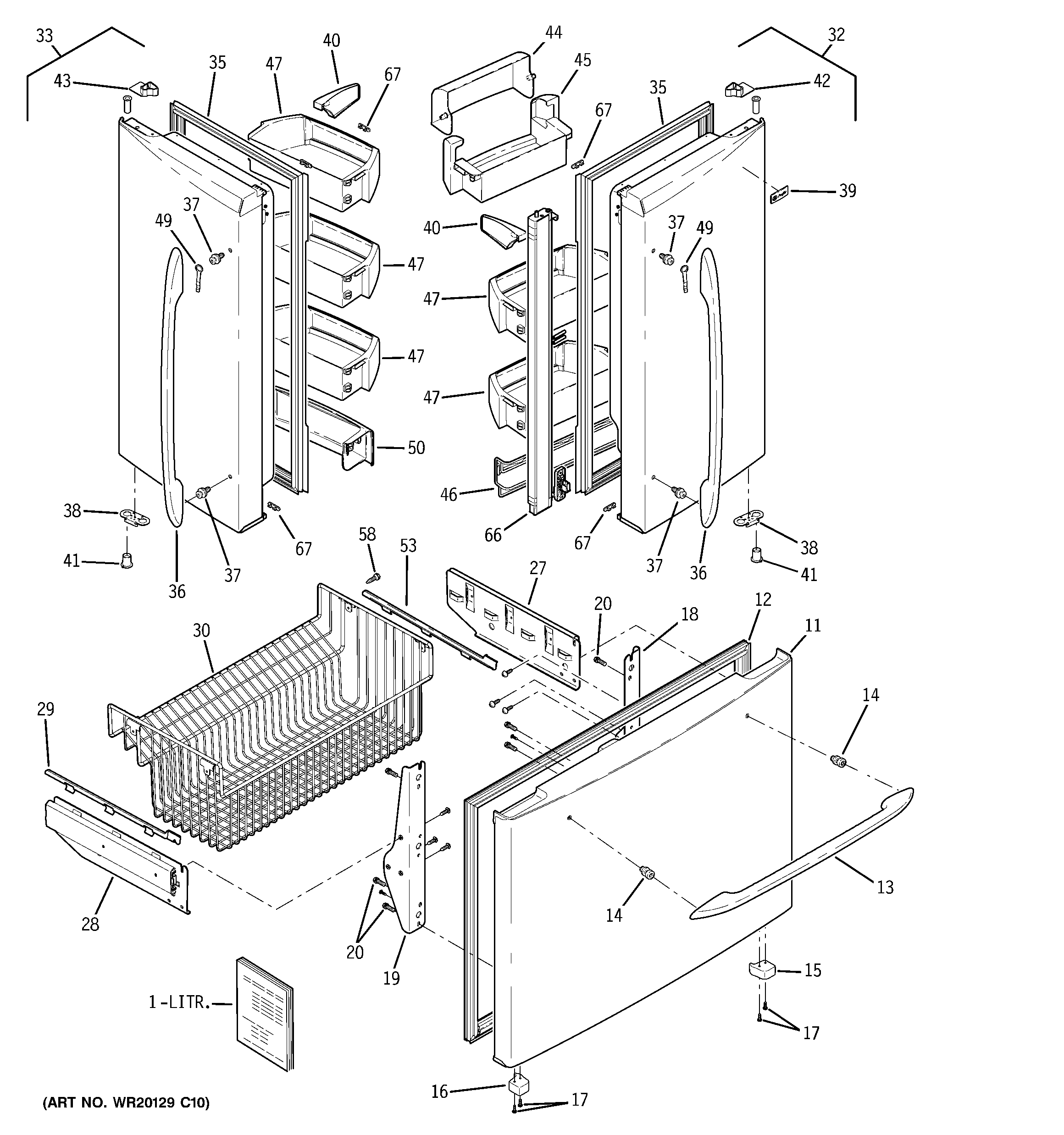 GE PFSF5NFXAWW doors diagram