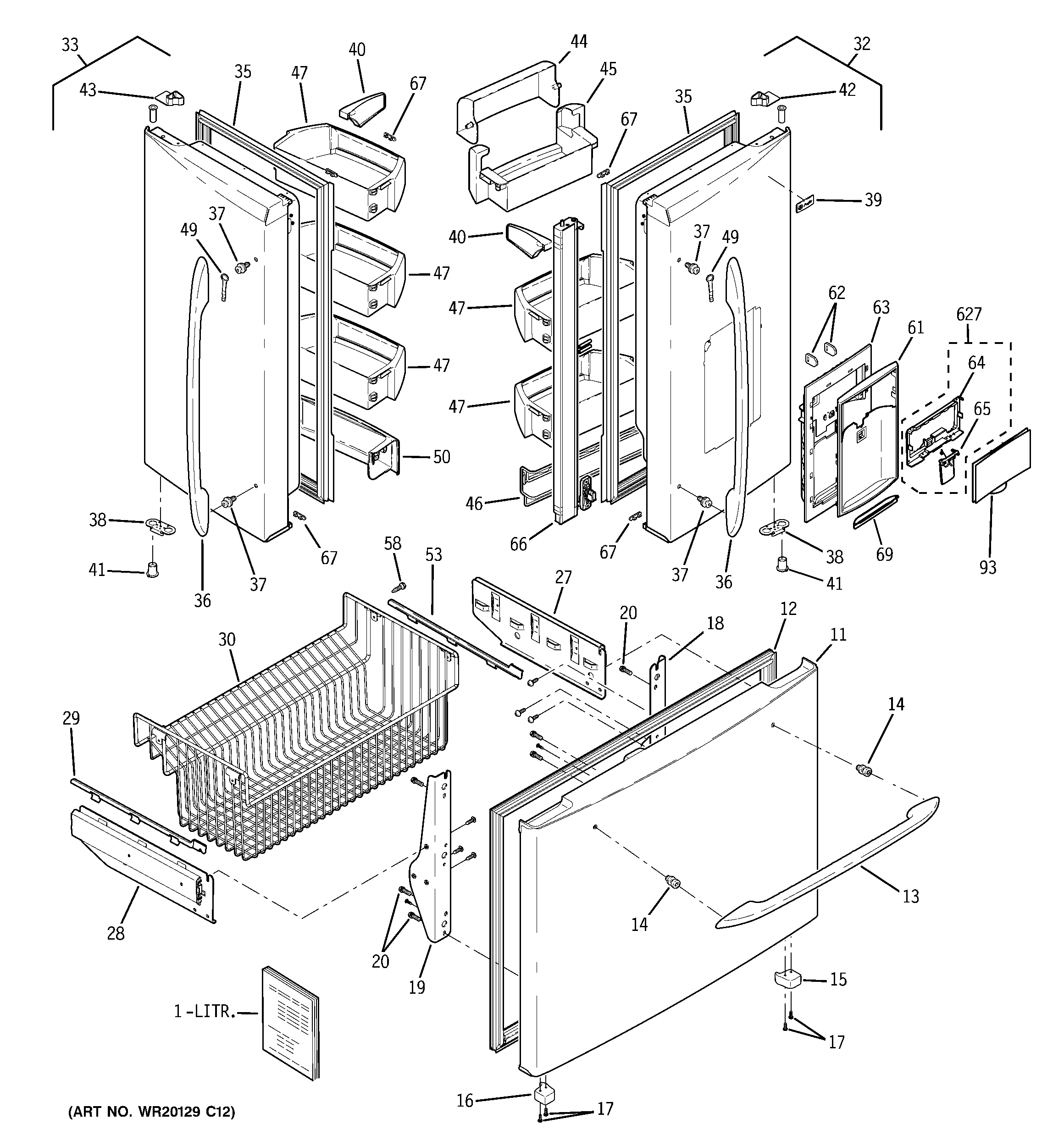 GE PFSF5PJXAWW doors diagram