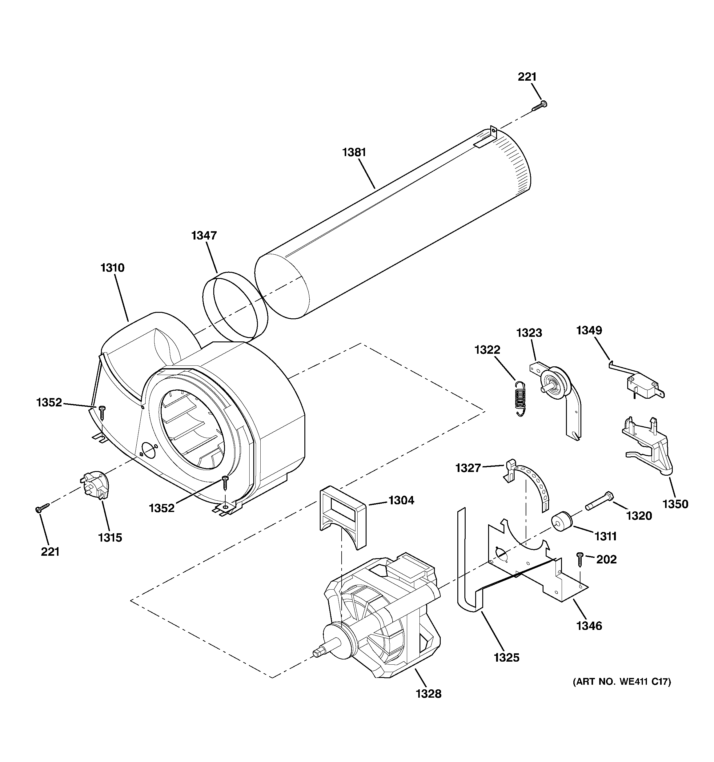 GE DCCH43GF1WW motor diagram
