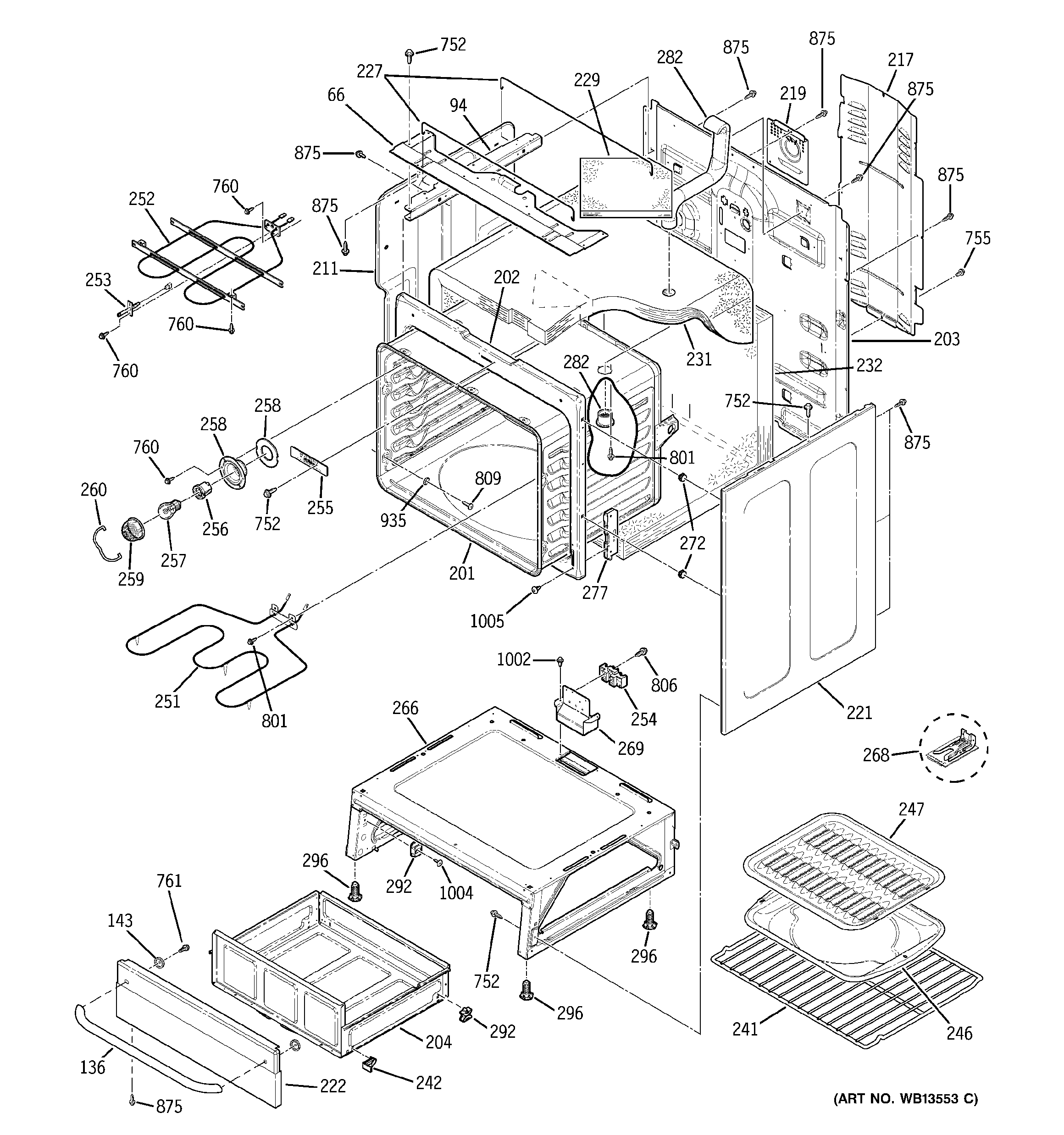 GE JBP71SK3SS body parts diagram
