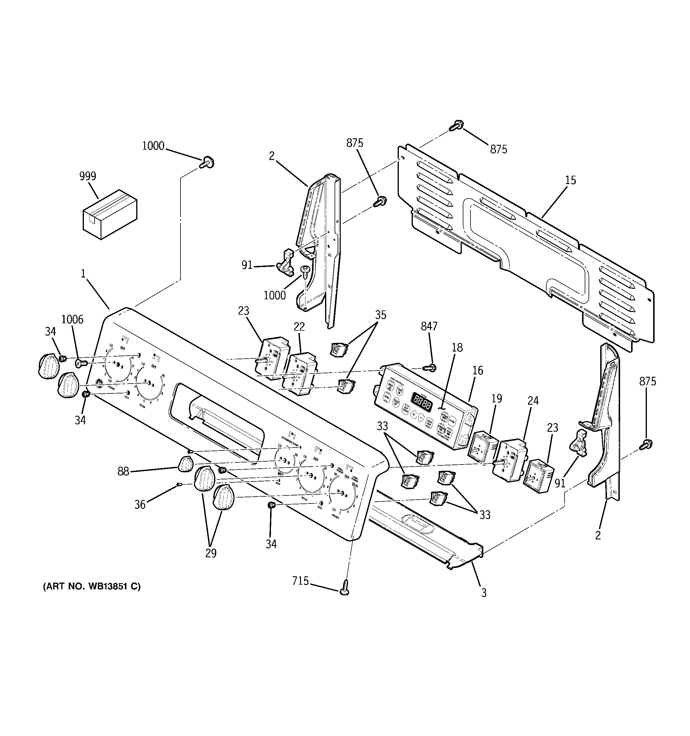 GE JBP71SK4SS control panel diagram