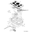 GE PP975BM2BB control panel & cooktop diagram