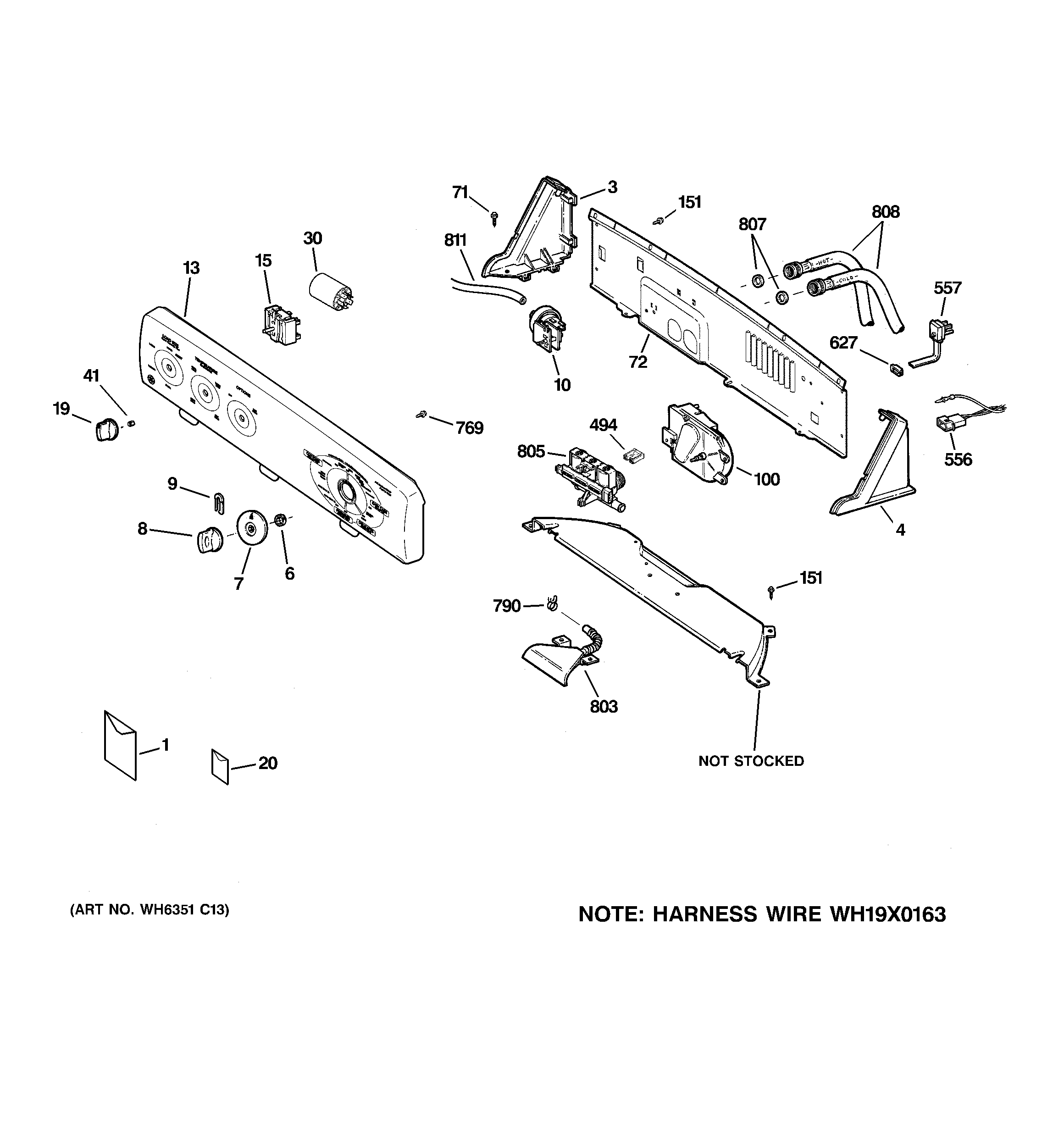 GE WBSR3140G2WW controls & backsplash diagram