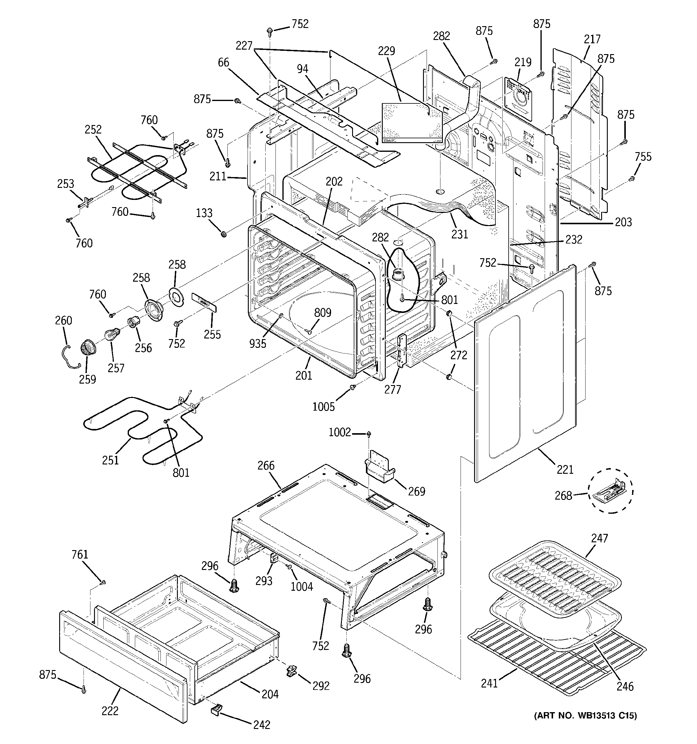 GE JBP71EK4BB body parts diagram