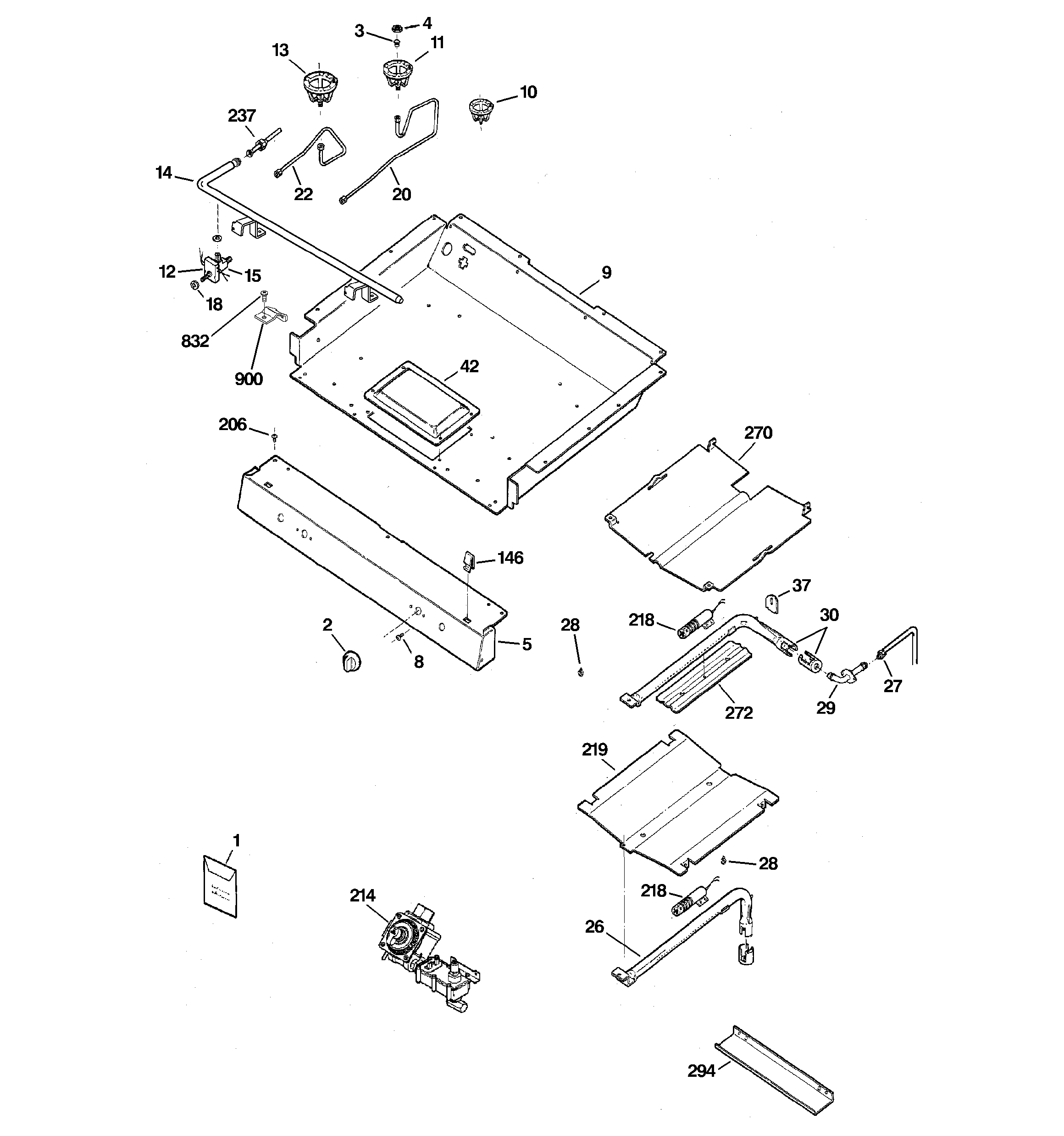 GE JGBP32DEM2BB gas & burner parts diagram