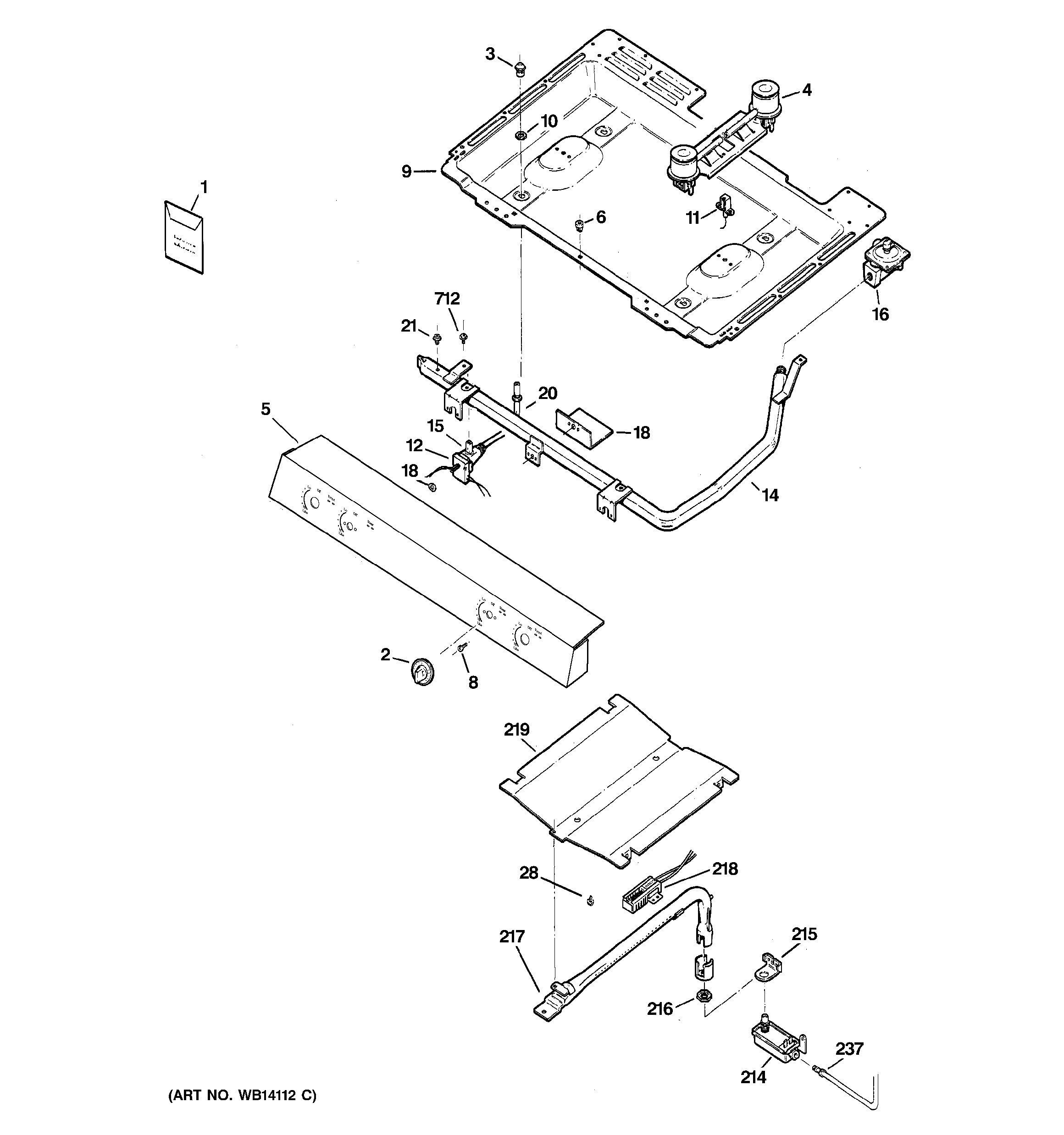 GE JGBS17DEM2BB gas & burner parts diagram