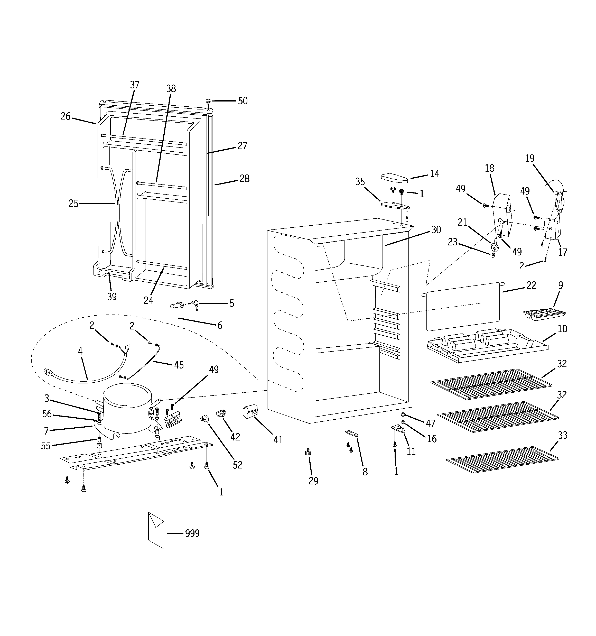 GE GMR04BARBBS refrigerator diagram