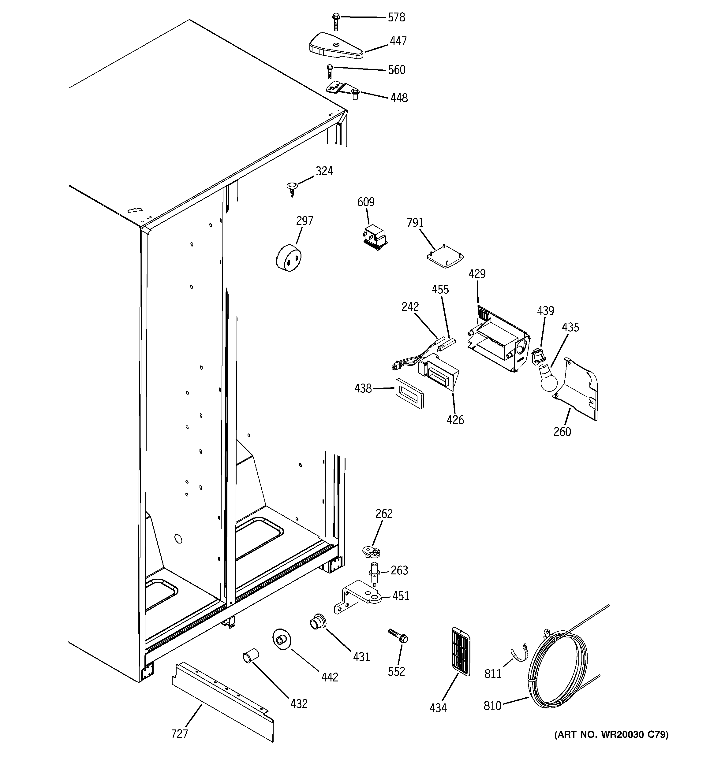 GE GSE22KETEFSS fresh food section diagram