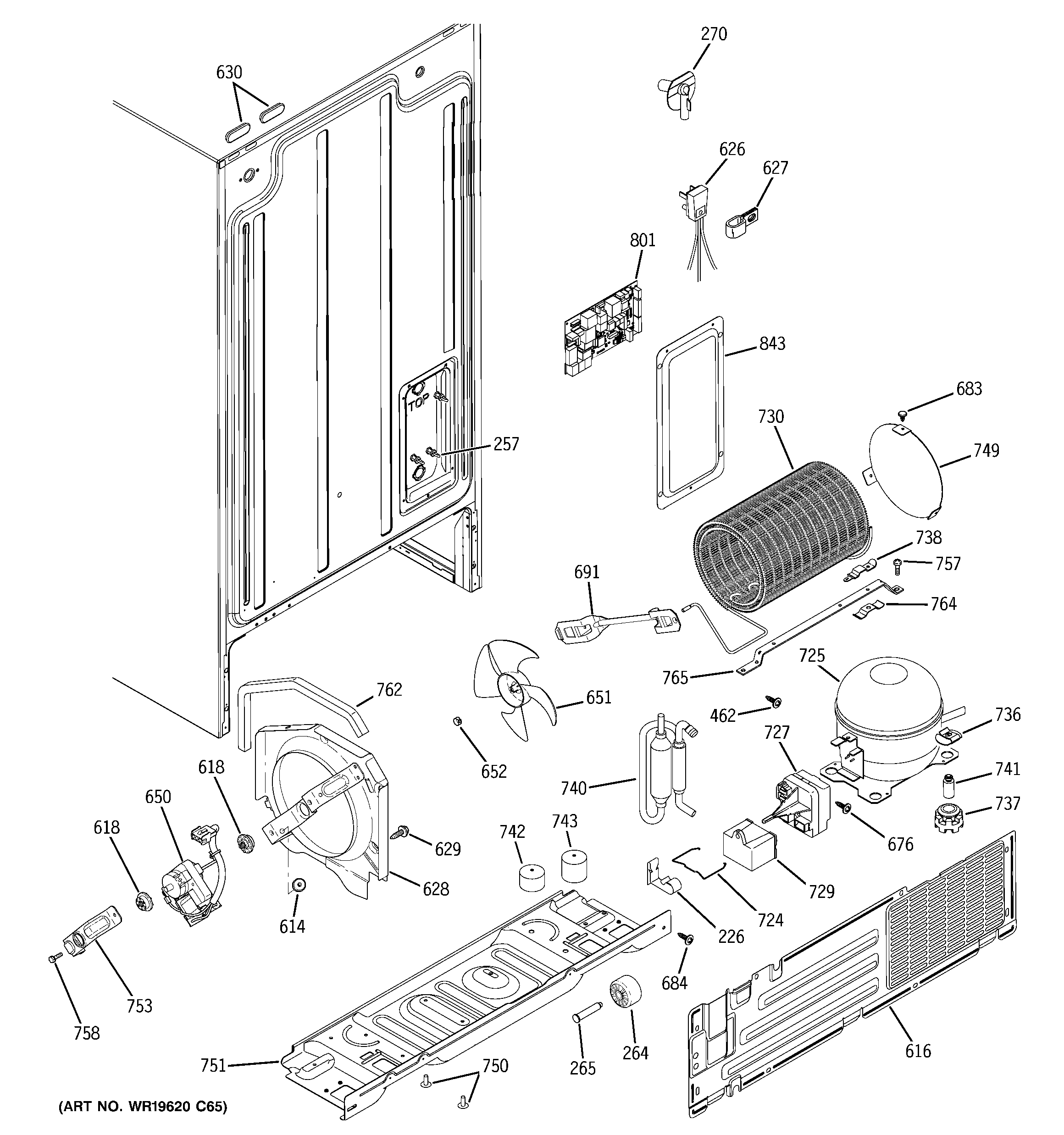 GE GSS20IBTGCC sealed system & mother board diagram