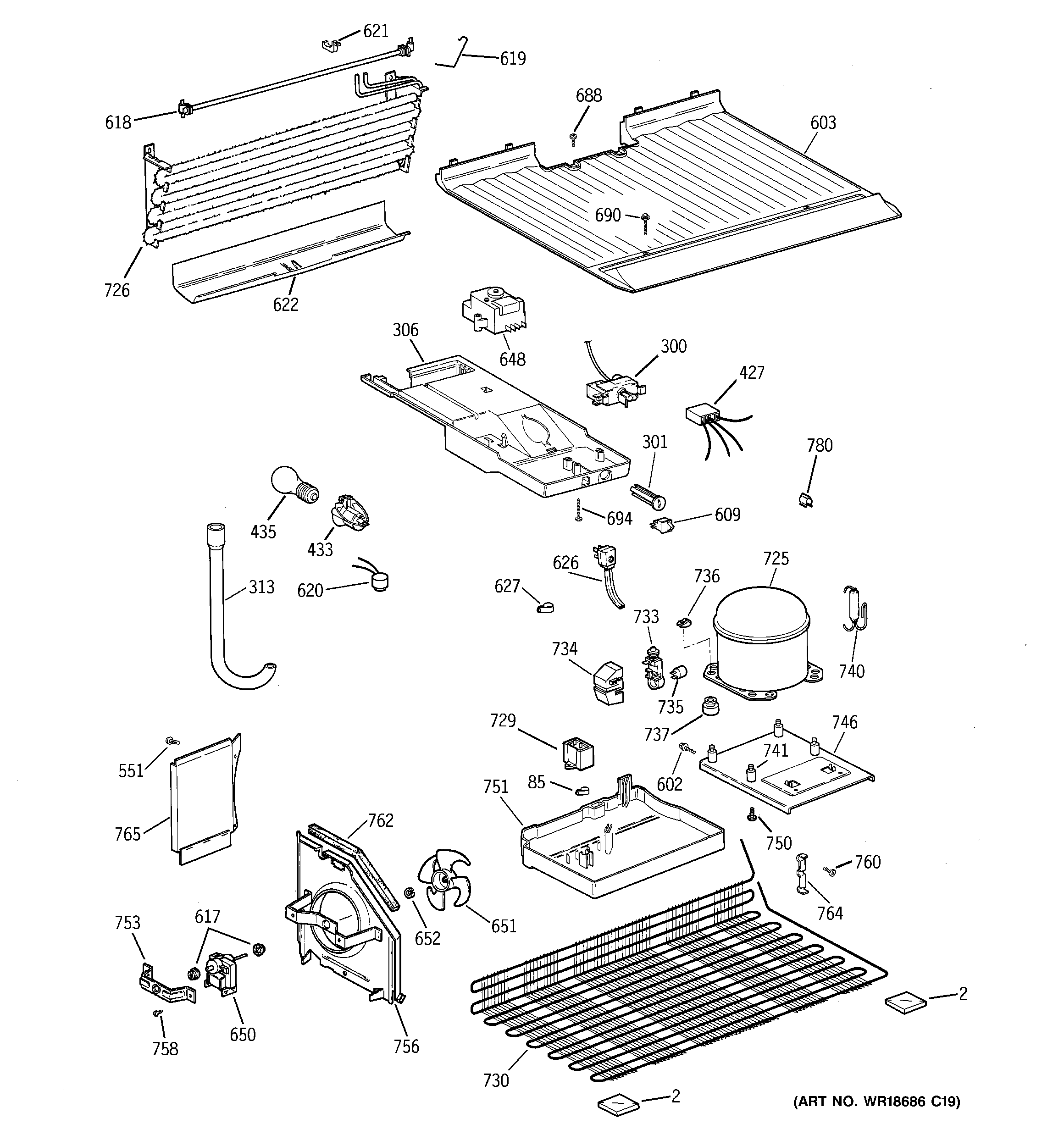 GE GTS18EBMDRCC unit parts diagram