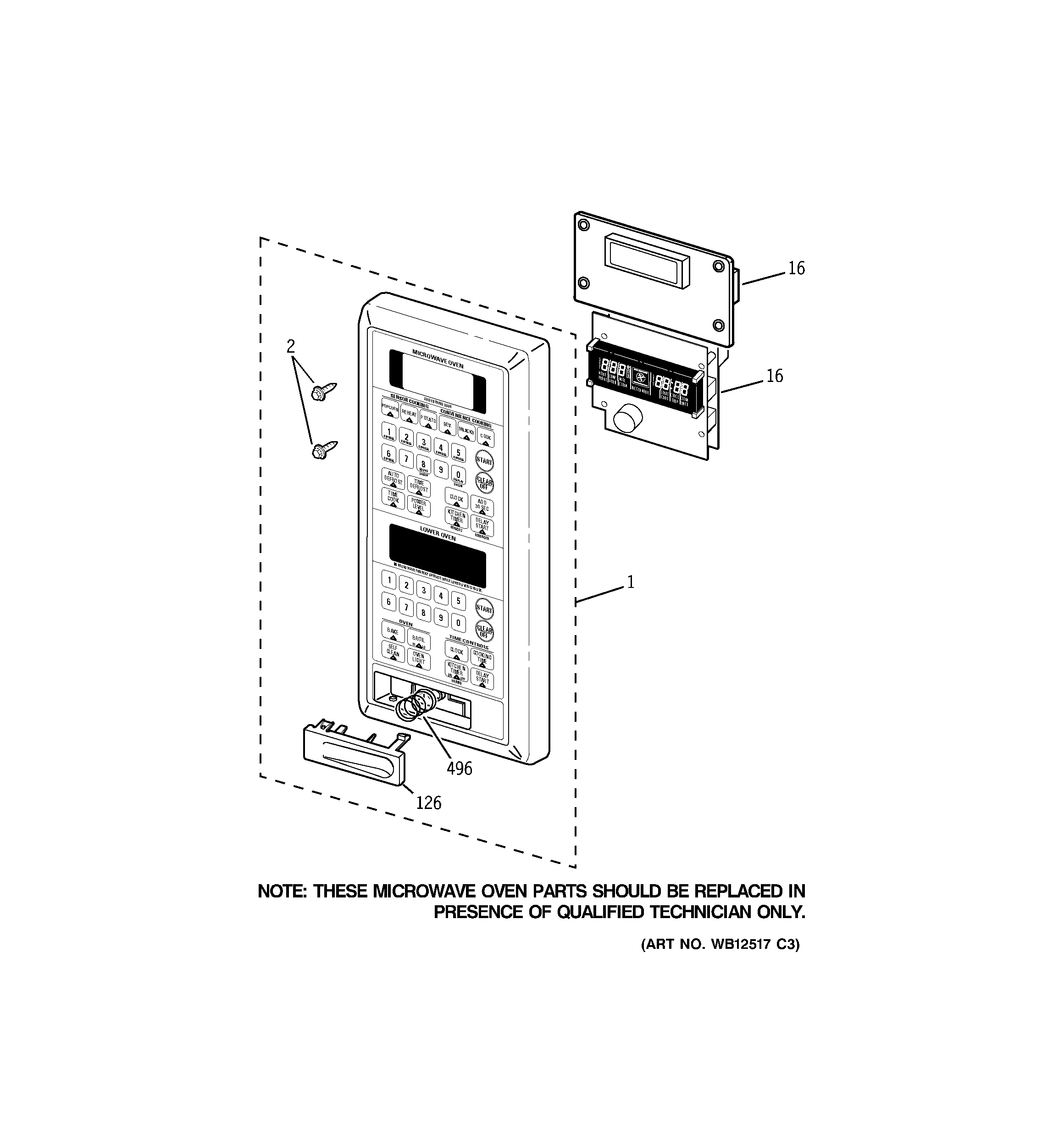 GE JKP86CF7CC control panel diagram