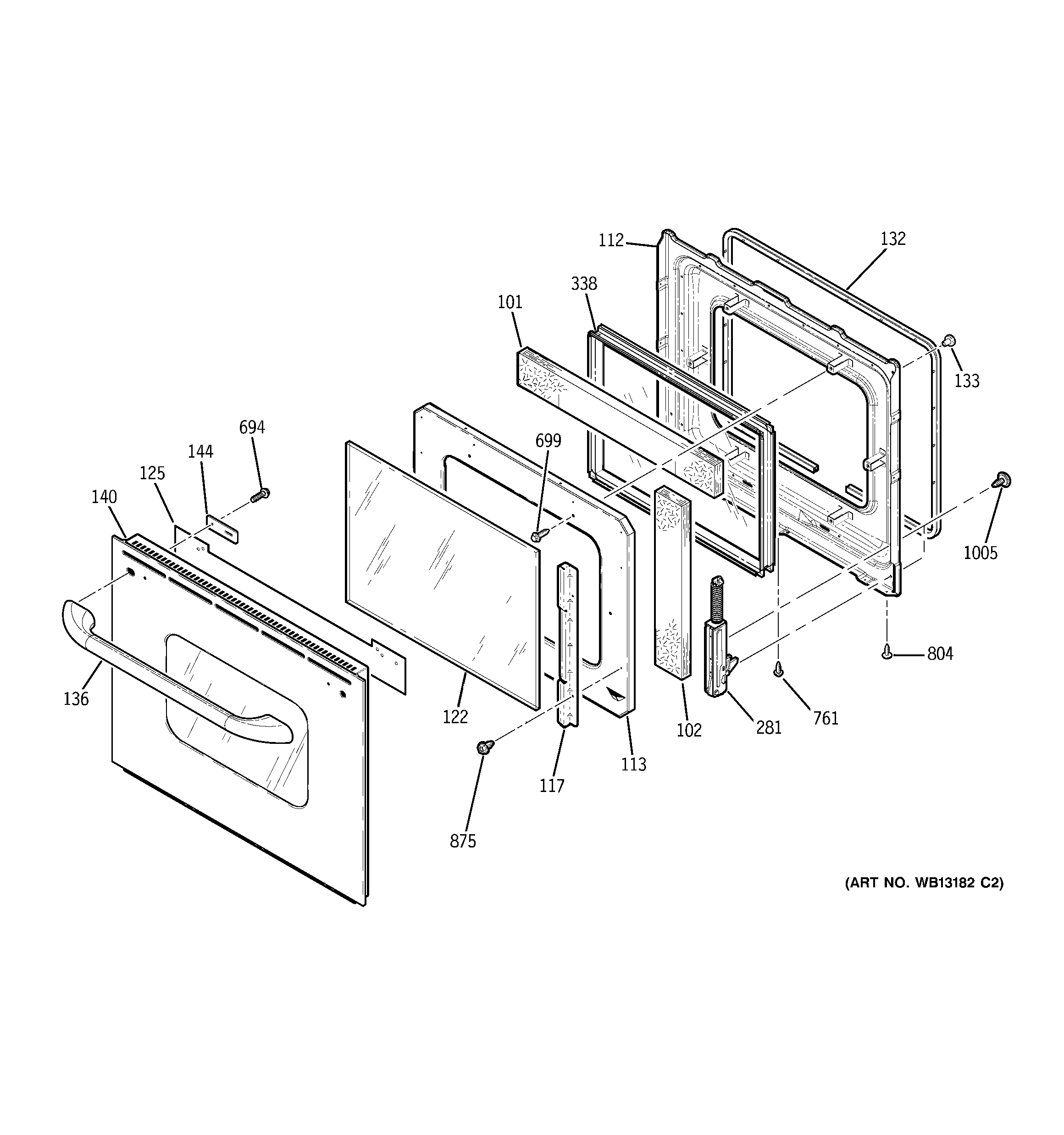 GE JKP86SH6SS door diagram