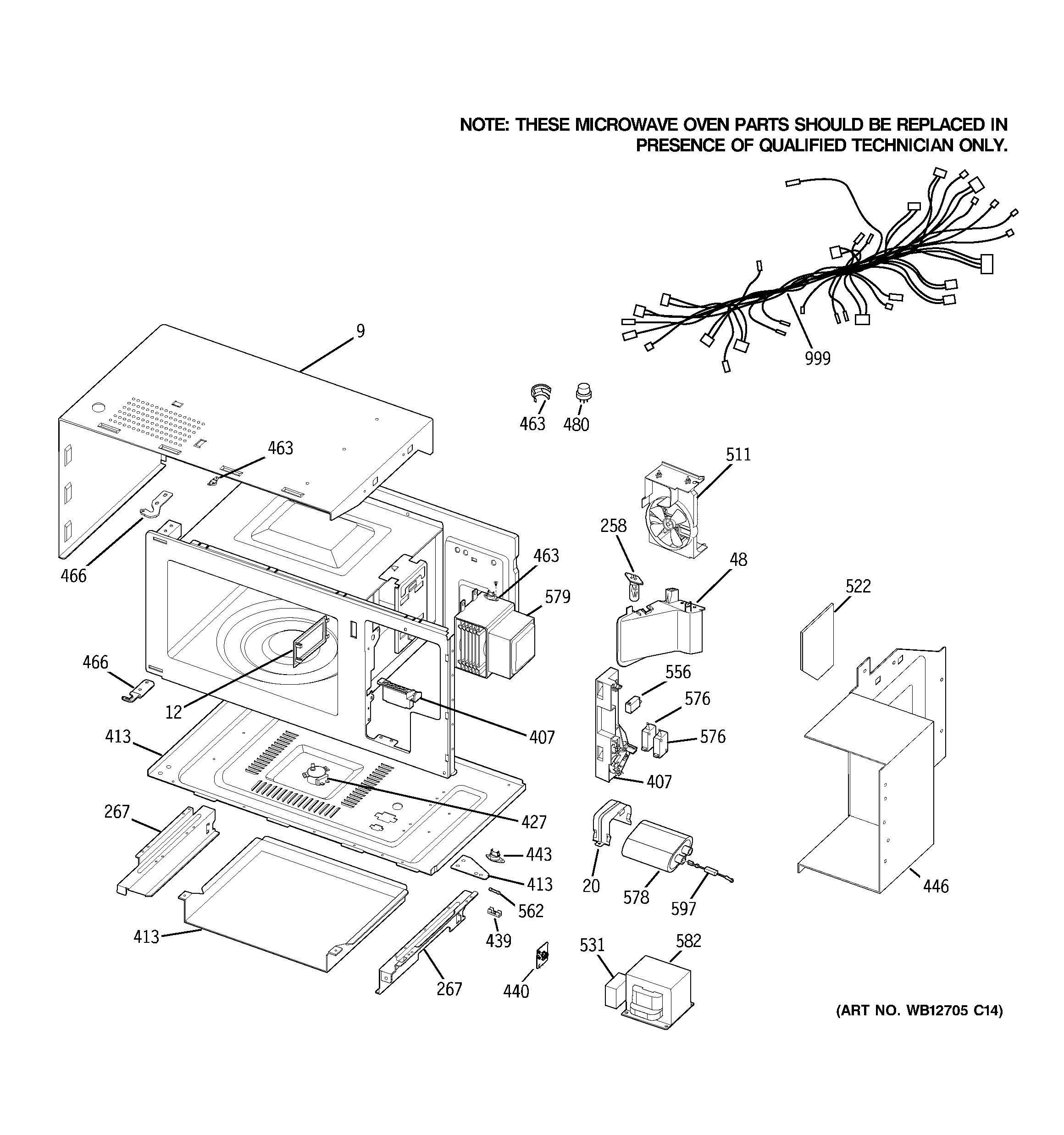 GE JTP86CF6CC microwave body parts diagram