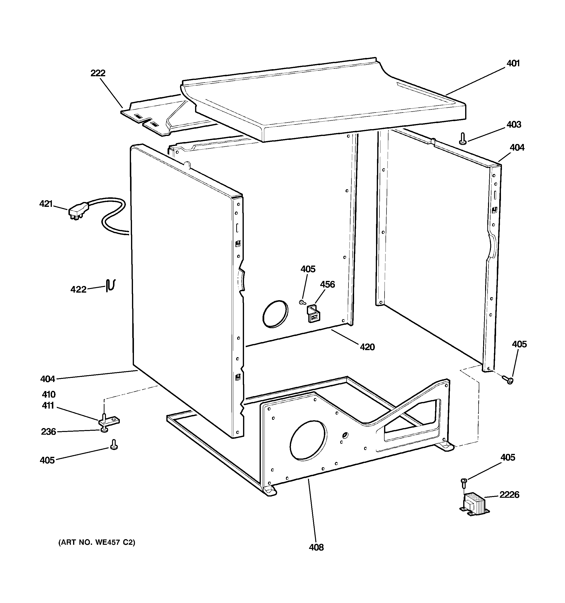 GE DISR333FG2WW cabinet diagram