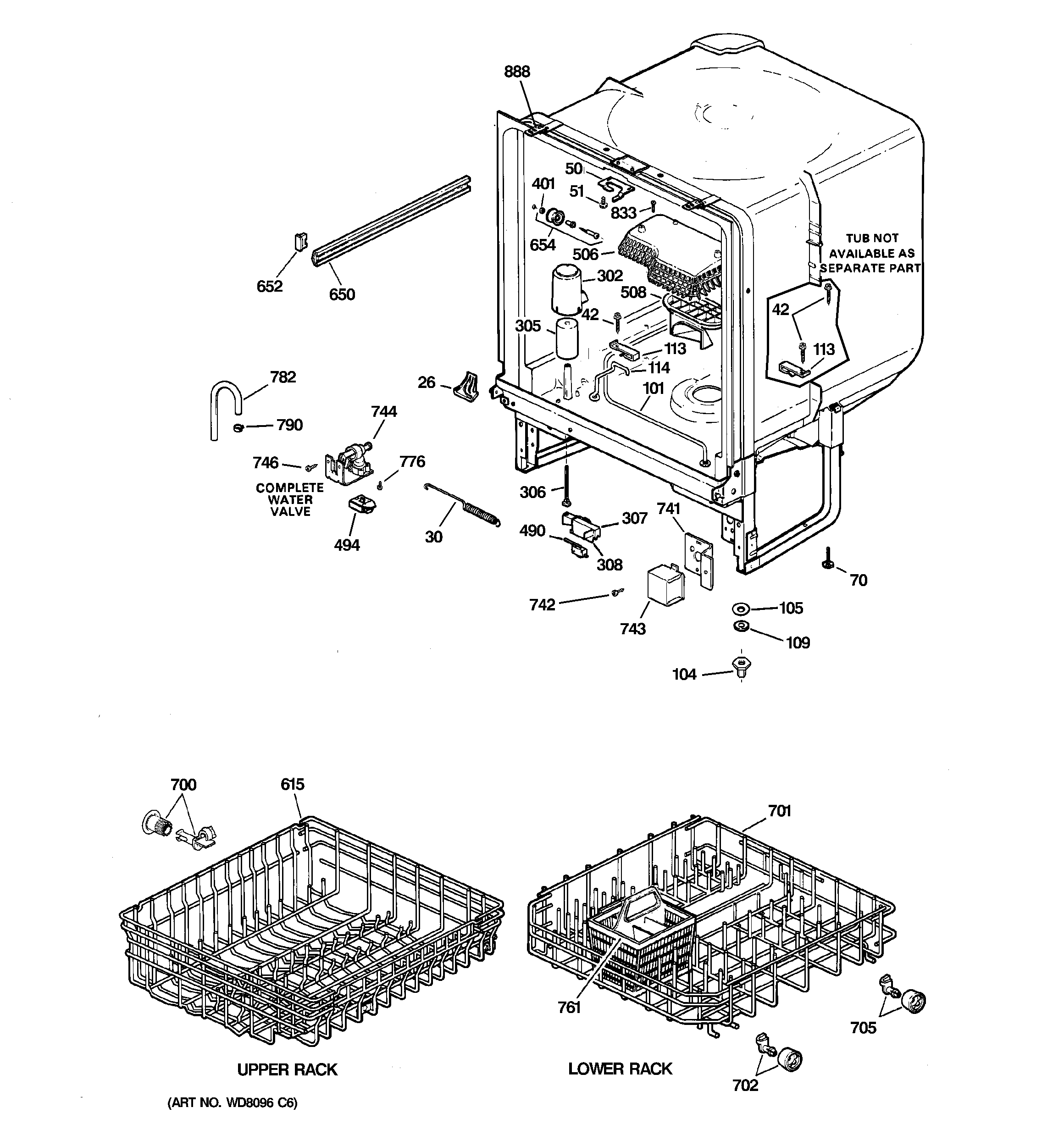 GE GSM2100G02BB body parts diagram